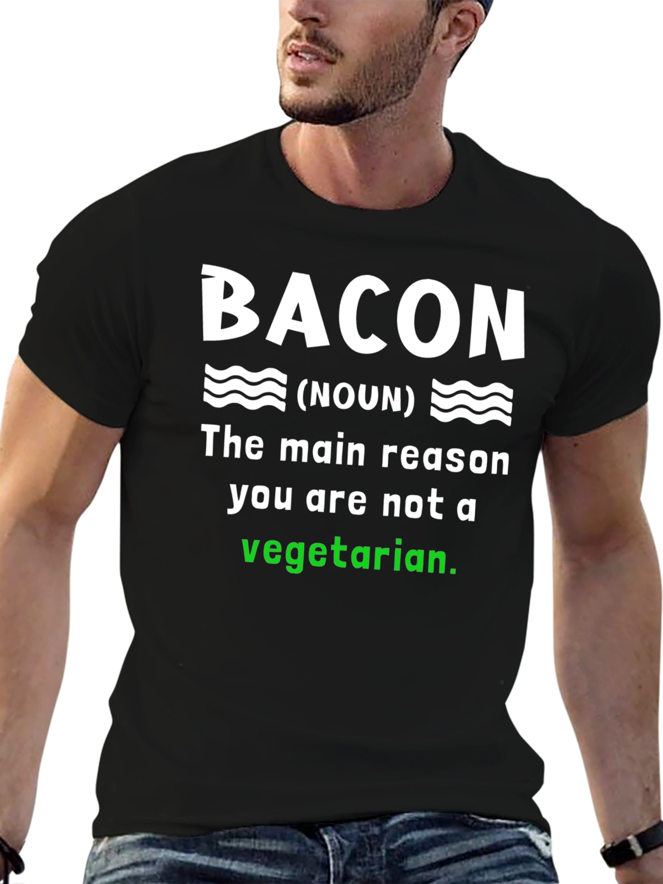 Black Bacon Noun T-Shirt - Why You're Not Vegetarian! view 6
