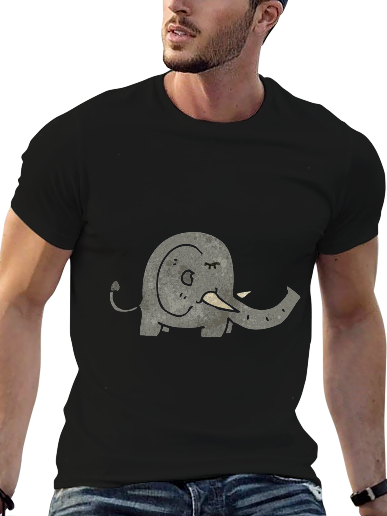 Black Elephant Graphic T-Shirt - Unisex Casual Tee view 6