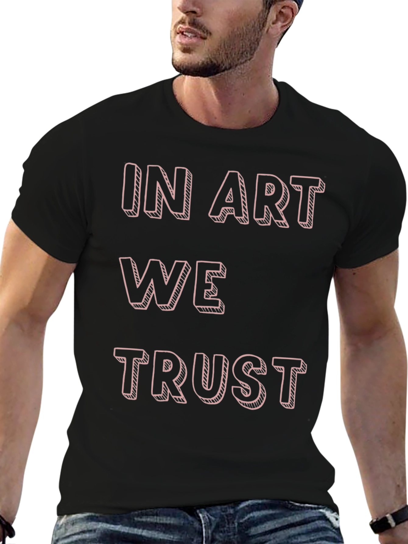 Black In Art We Trust Graphic Tee - Black Casual T-Shirt view 6