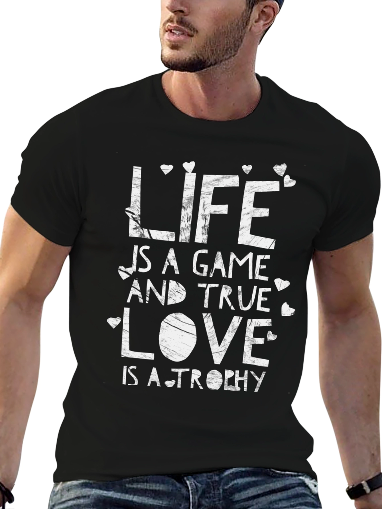 Black Life is a Game Graphic Tee - Black Crew Neck T-Shirt view 6