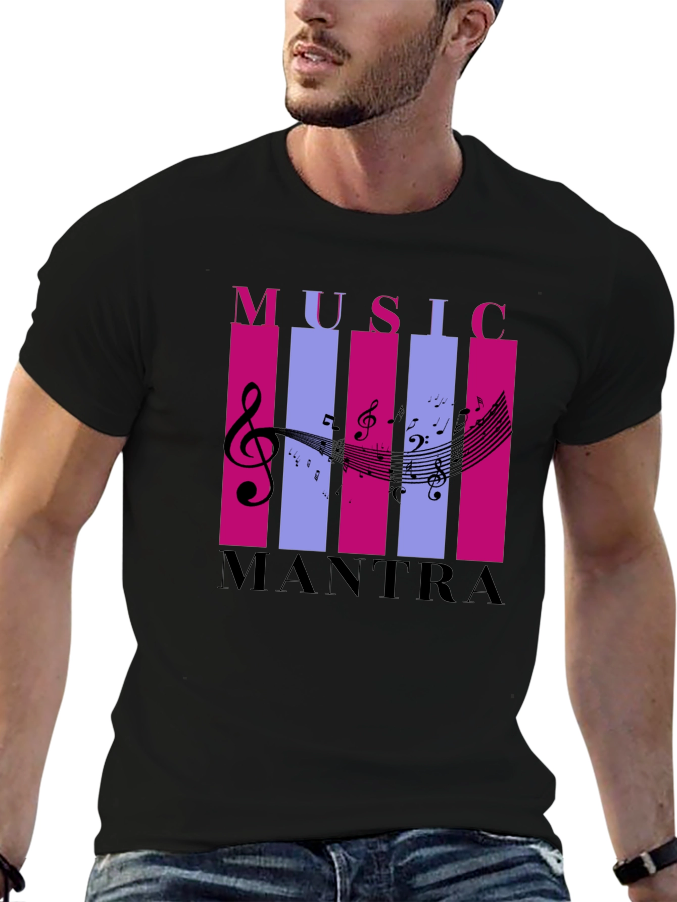 Black Music Mantra Graphic T-Shirt view 6