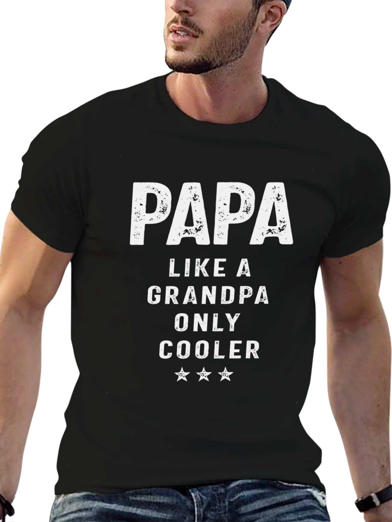 Papa Like a Grandpa Only Cooler Graphic Tee - 6