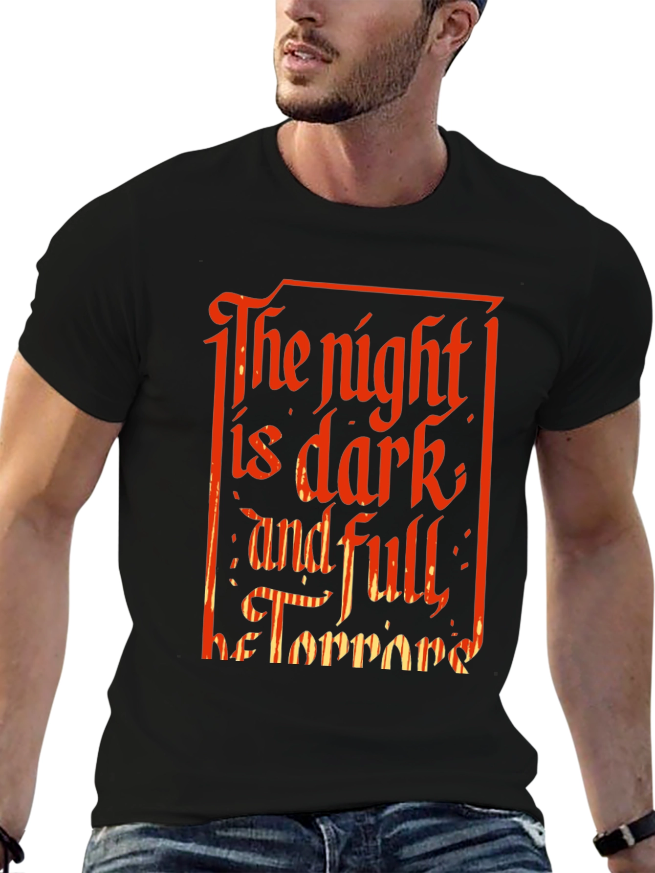 Black The Night is Dark T-Shirt view 6