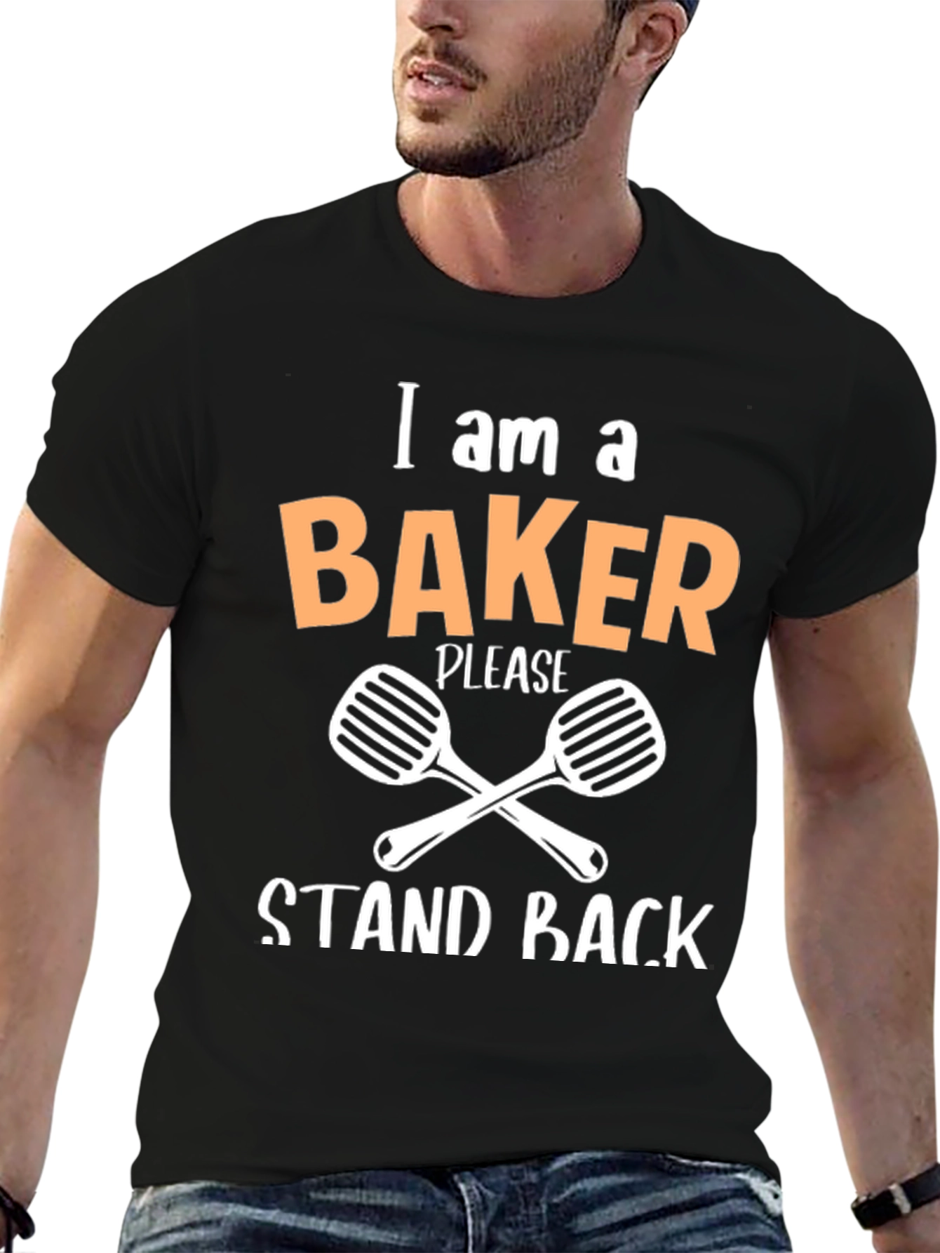 Black I am a Baker T-Shirt - Stand Back - Funny Baking Tee view 6