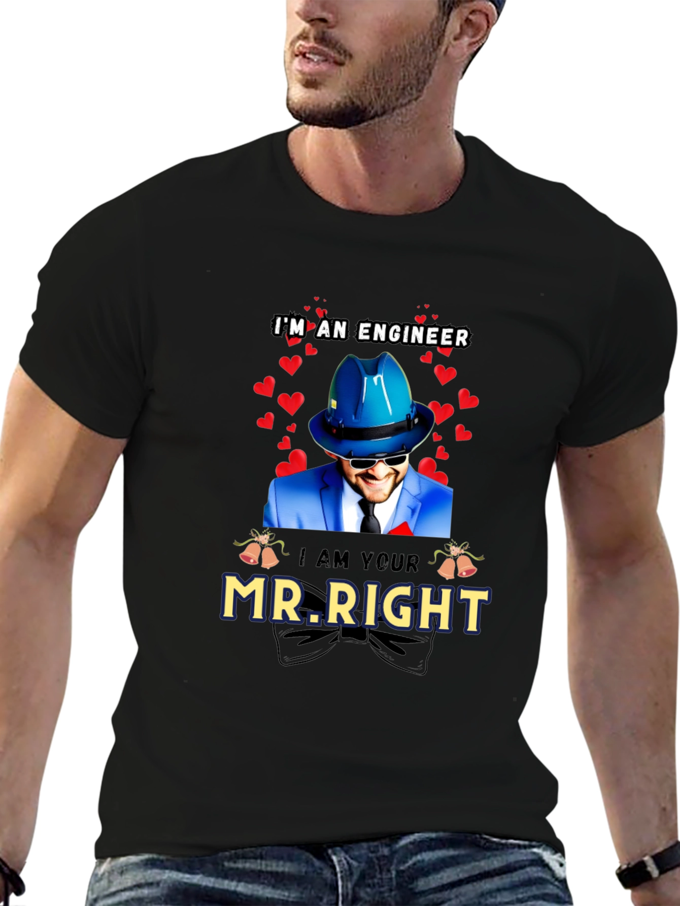 Black Engineer Mr. Right T-Shirt - Valentine's Day Gift view 6