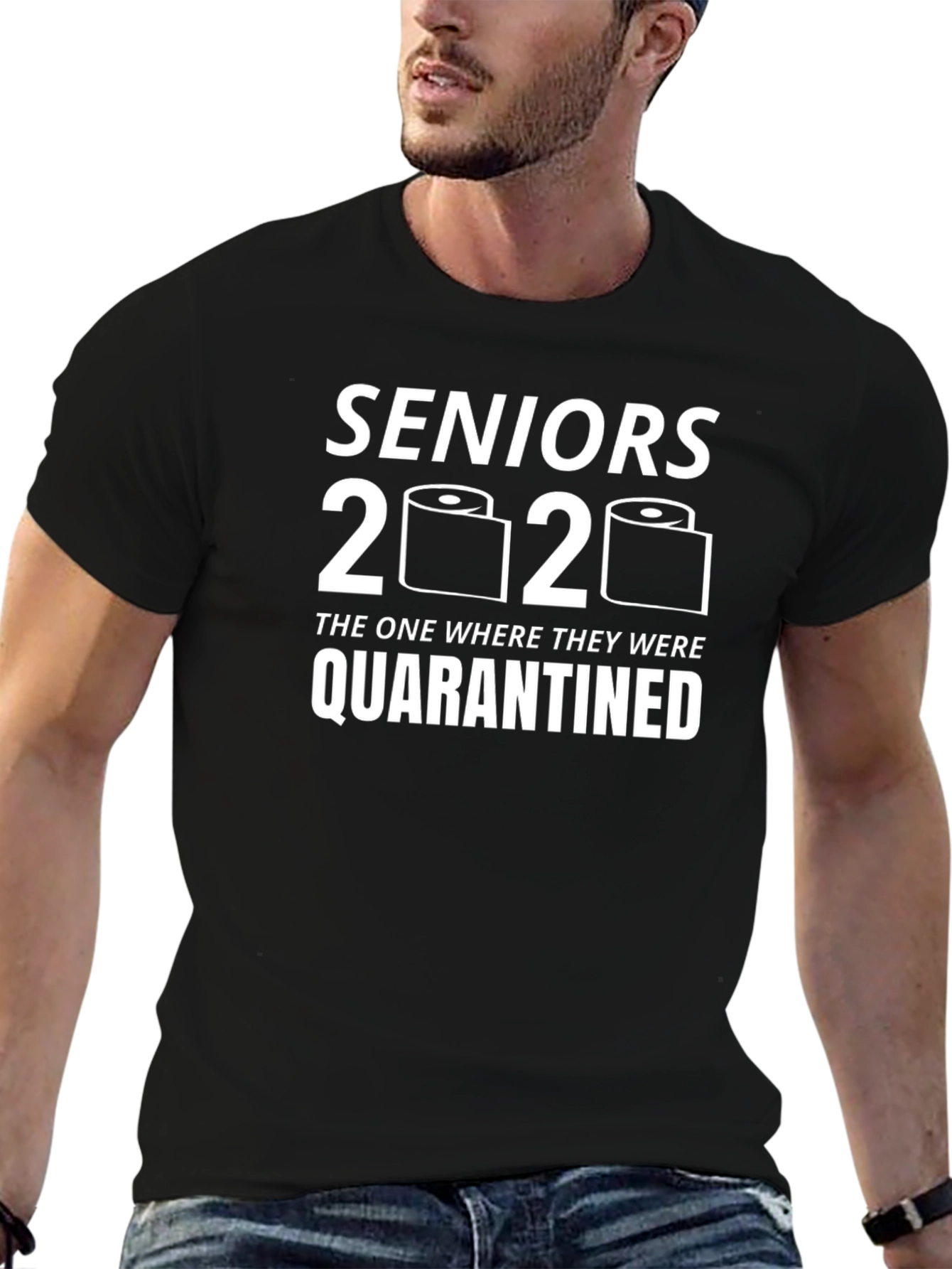 Black Seniors 2020 Quarantine T-Shirt view 6