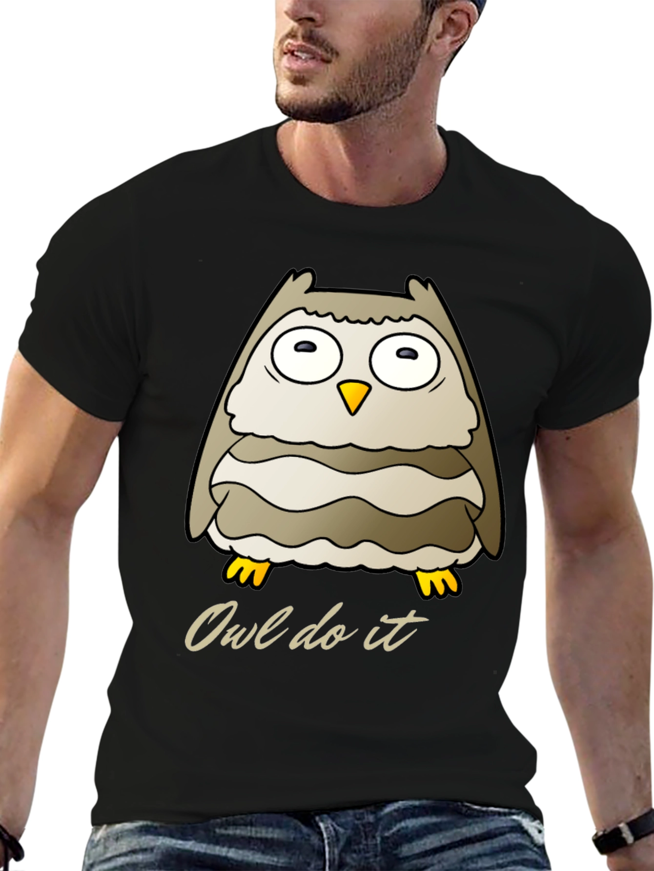 Black Owl Do It Graphic T-Shirt view 6