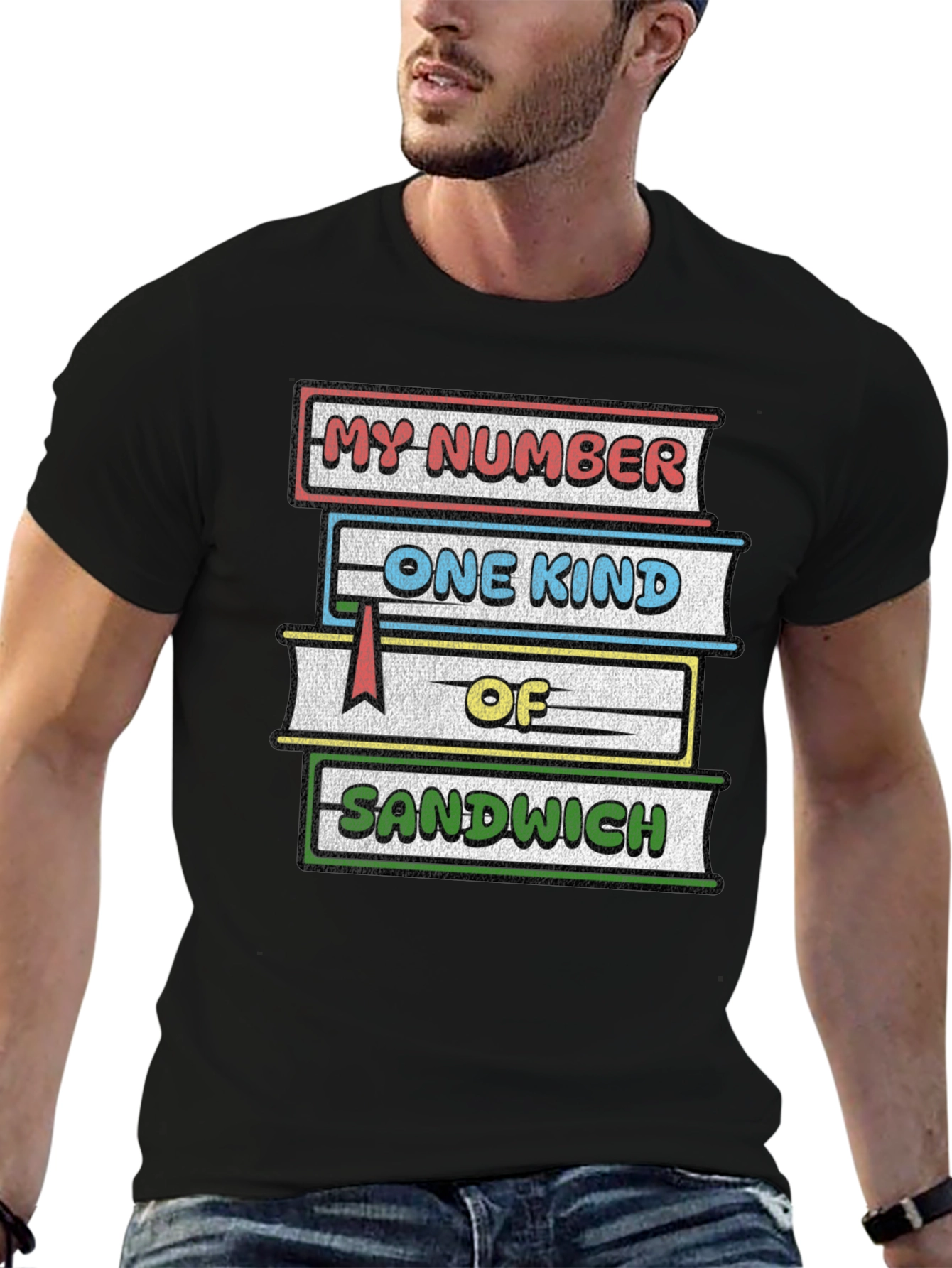 Black My Number One Kind of Sandwich T-Shirt view 6