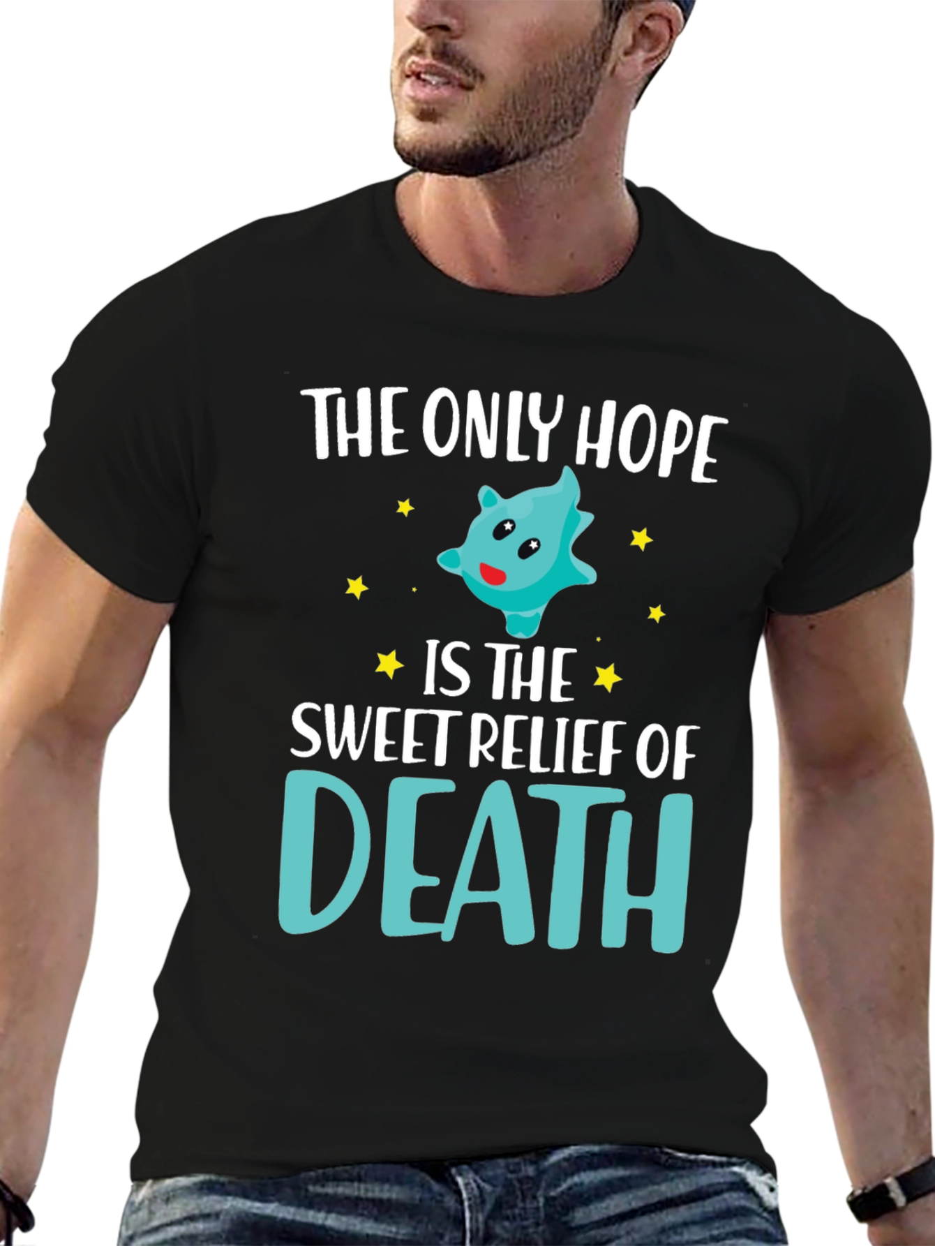 Black The Only Hope Death T-Shirt Funny Graphic Tee view 6