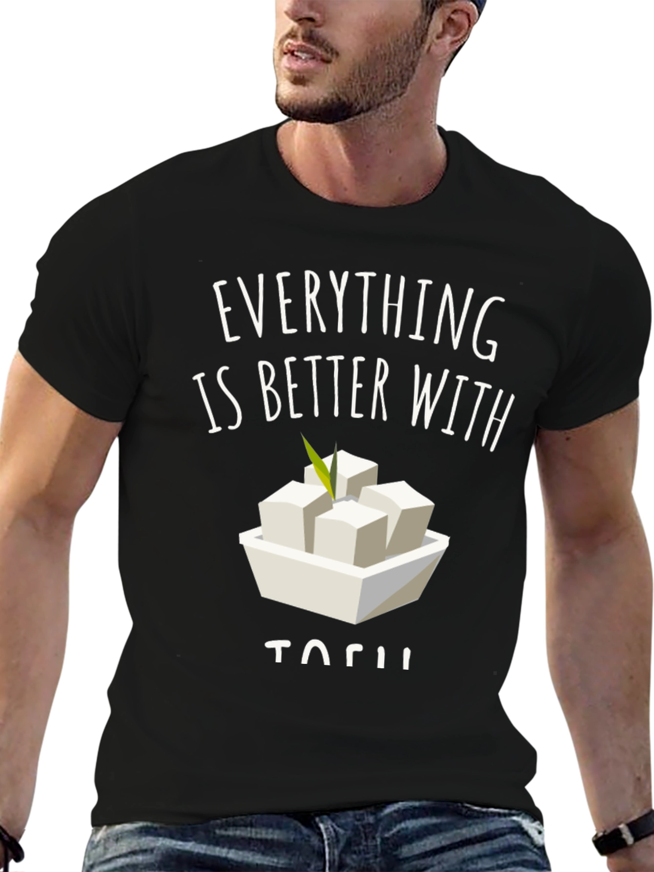 Black Everything is Better with Tofu Graphic Tee view 6