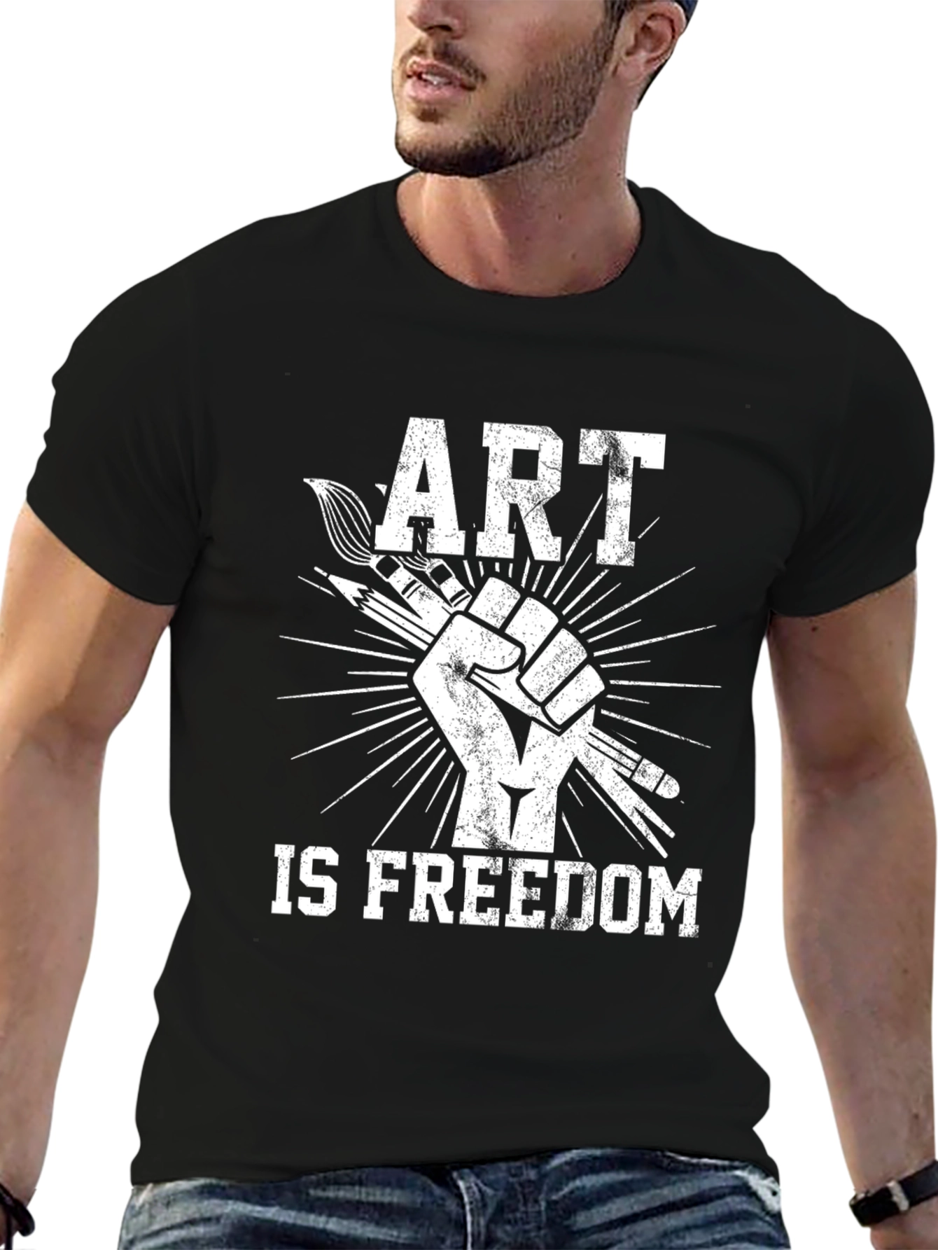 Black Art is Freedom Graphic T-Shirt view 6