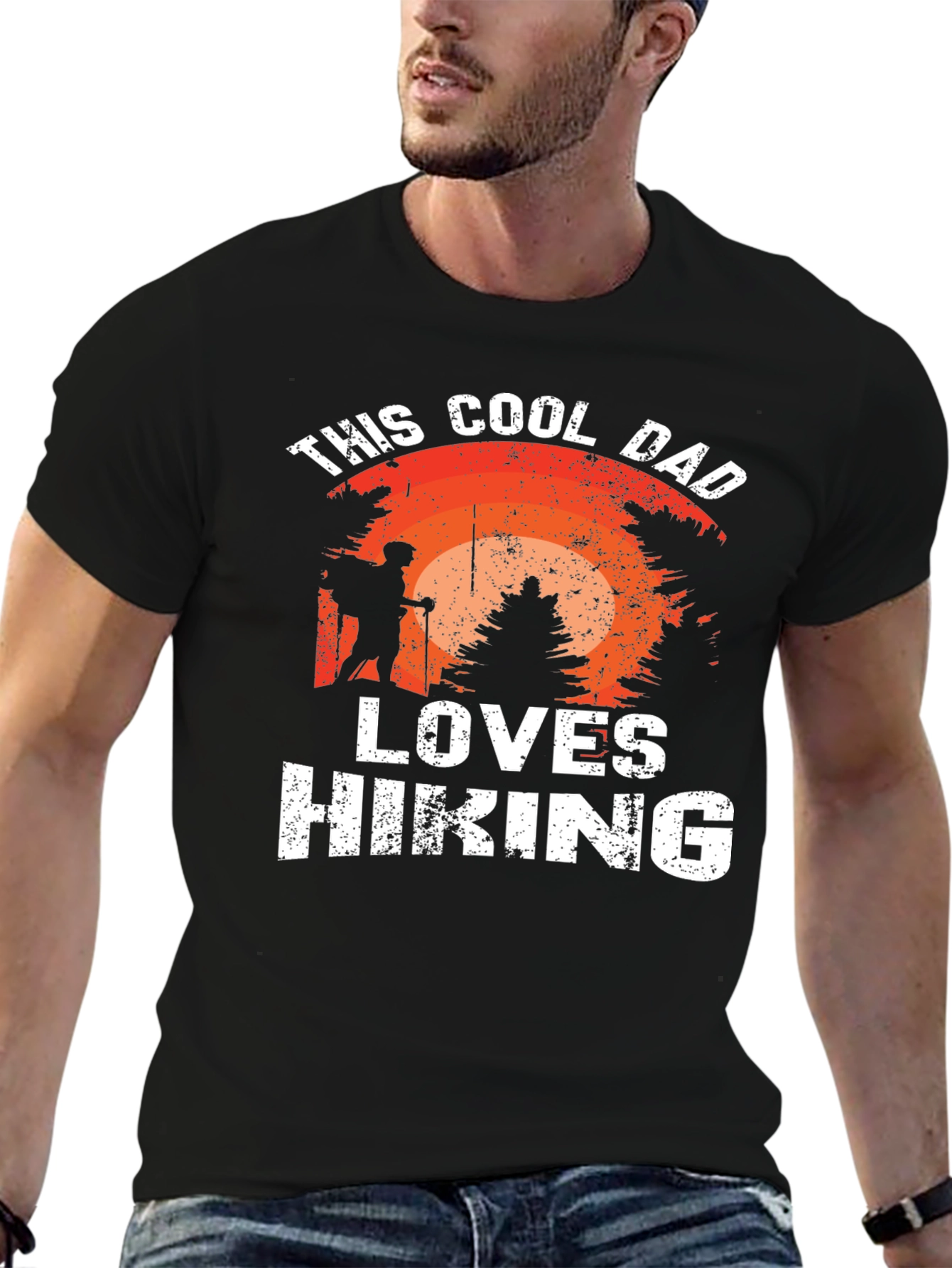 Black Cool Dad Hiking T-Shirt view 6