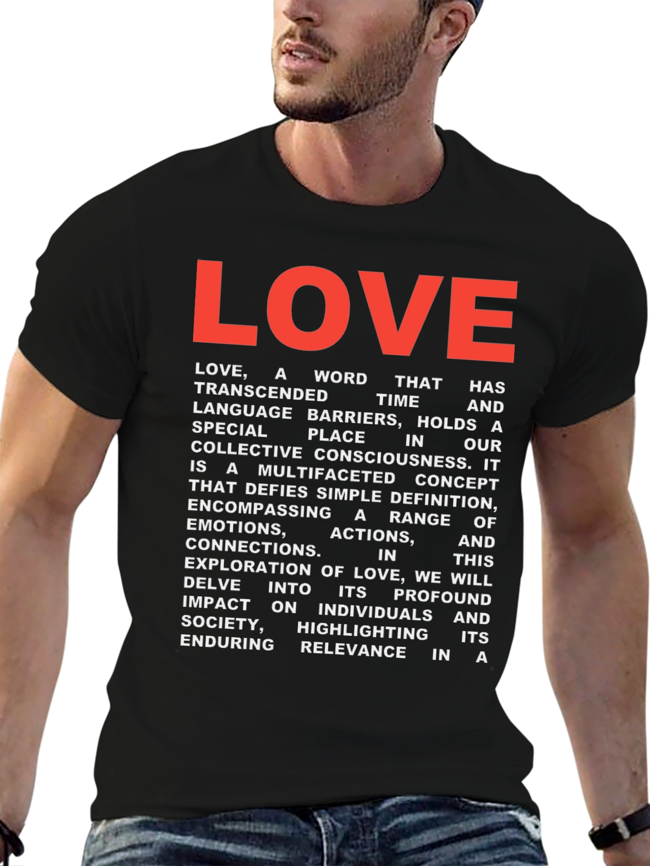 Black LOVE Definition Graphic Tee - Black view 6