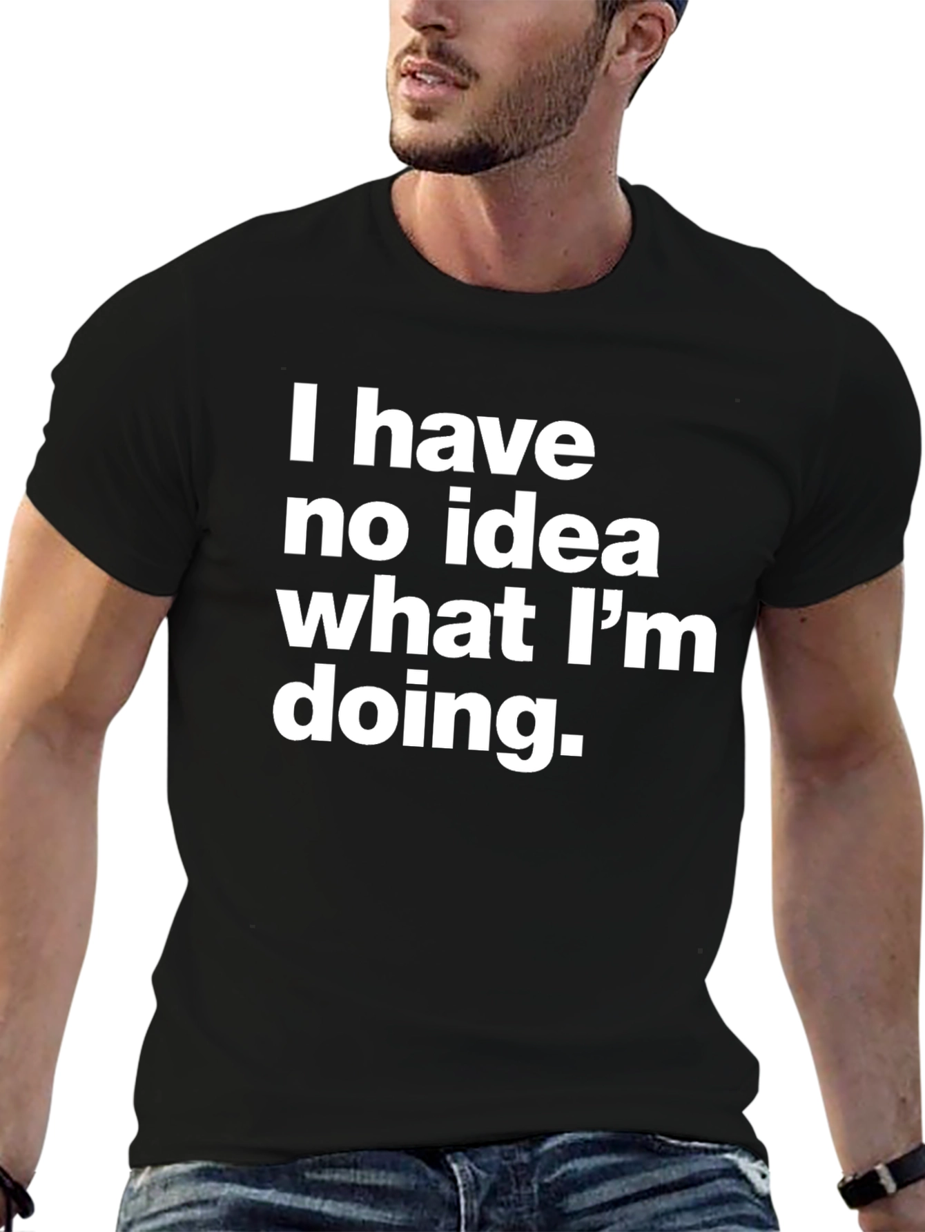 Black Funny 'I Have No Idea What I'm Doing' Black Tee view 6