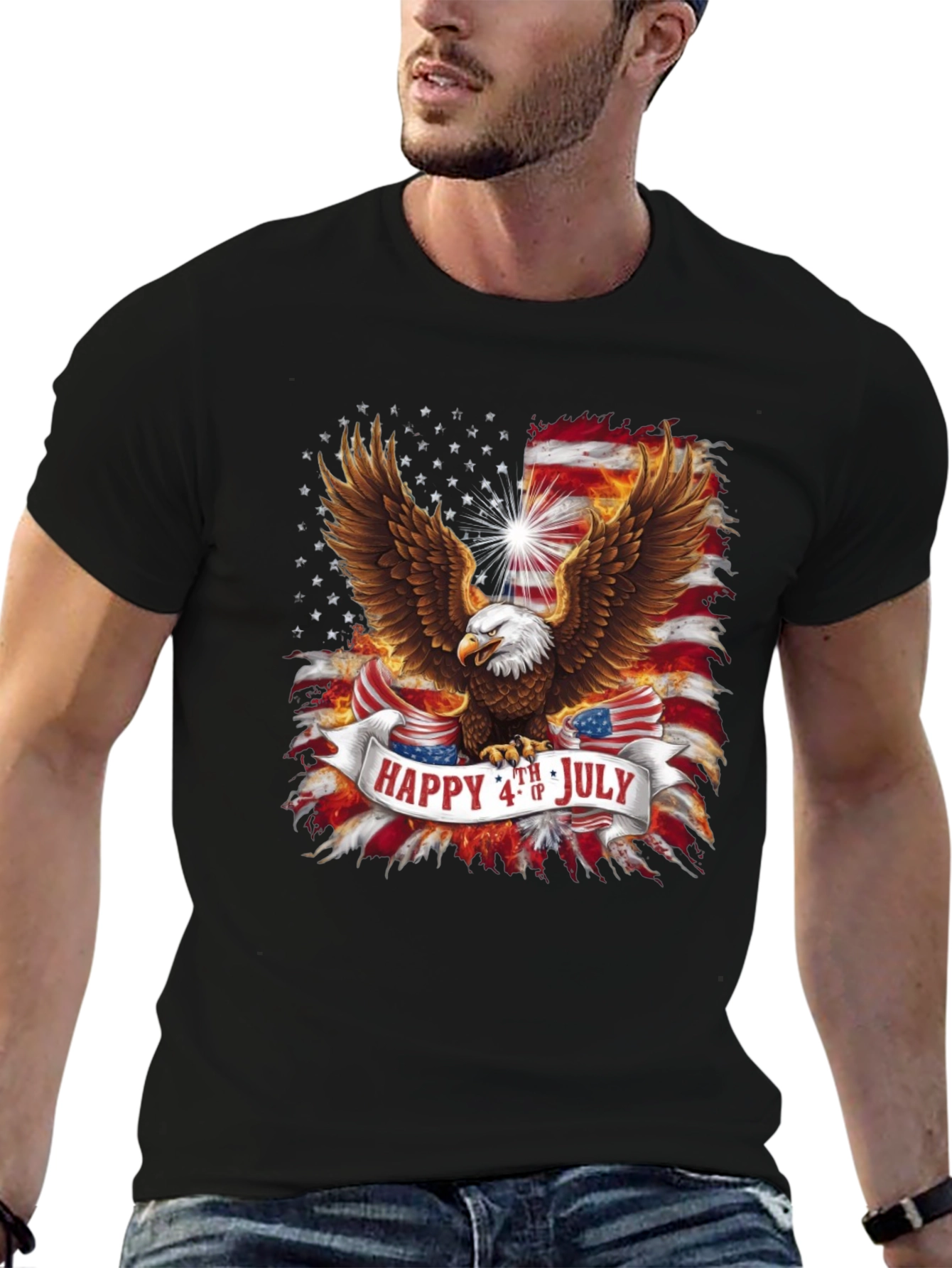 Black Patriotic Eagle 4th of July Graphic Tee view 6