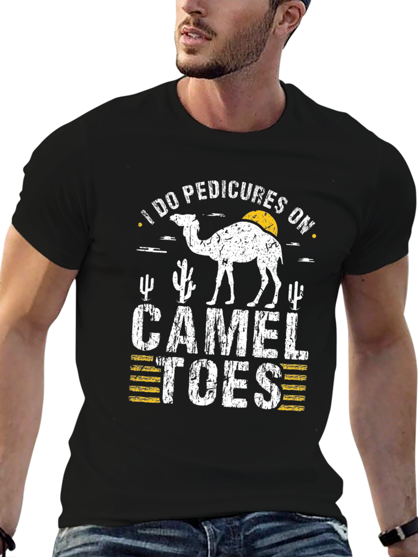 Black Funny "Camel Toes" Graphic Tee view 6