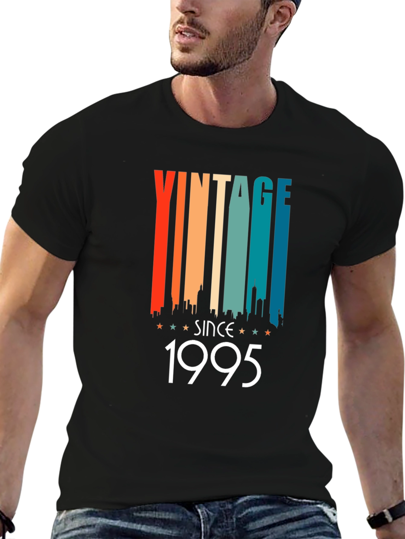Black Vintage Since 1995 Black T-Shirt view 6