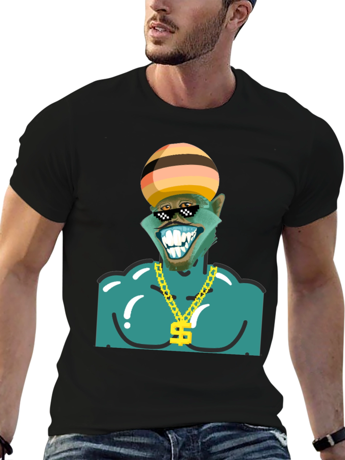 Black Funky Monkey Graphic Tee view 6