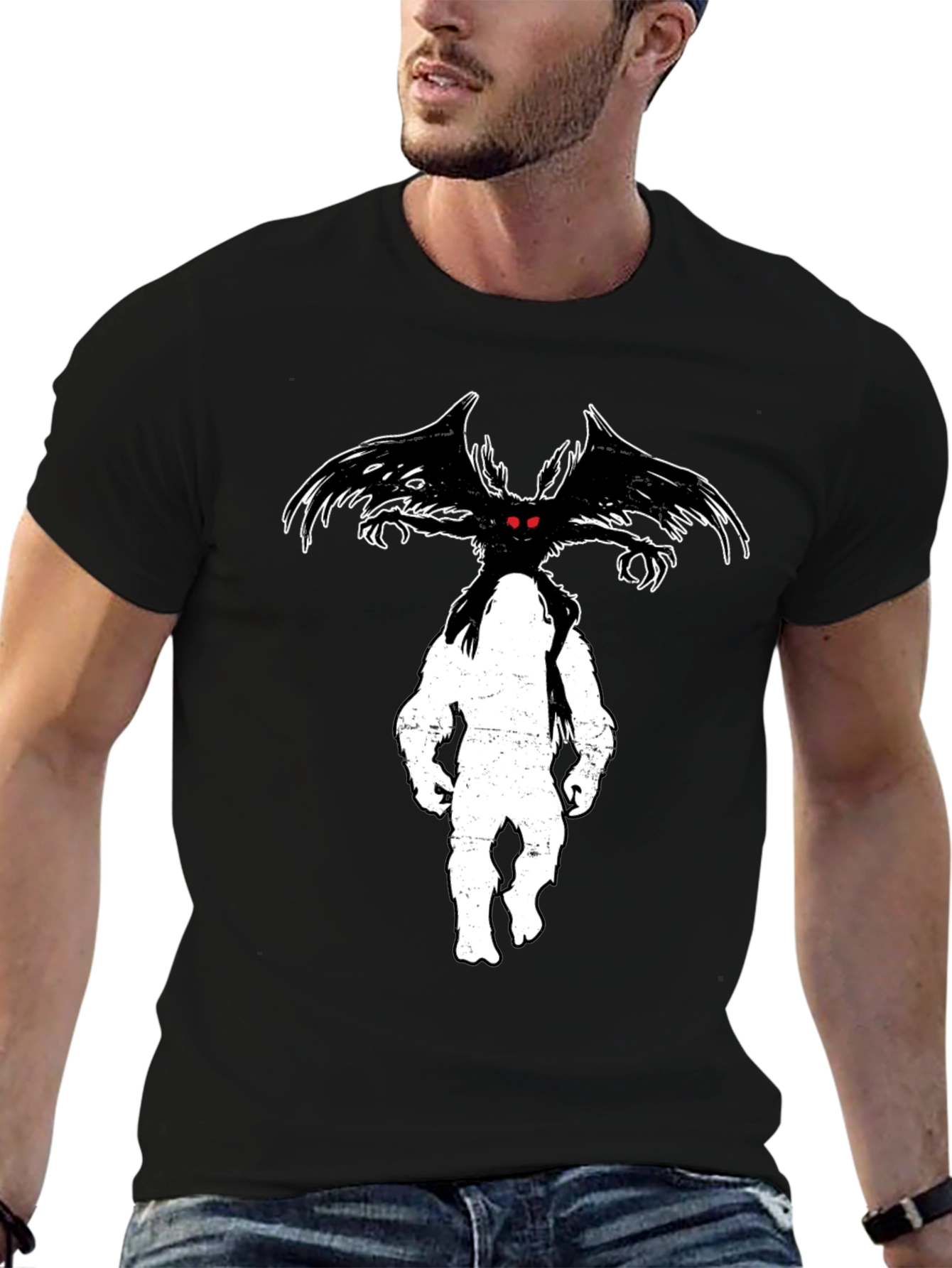 Mothman Bigfoot Graphic Tee - Cryptid Humor - 6