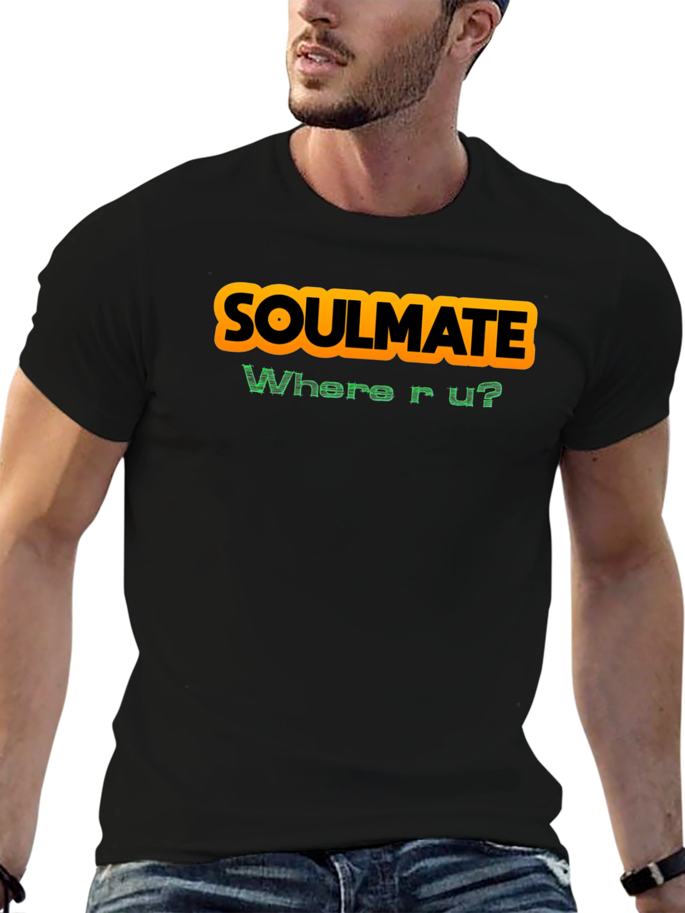 Black Soulmate Where R U? Graphic T-Shirt - Black view 6