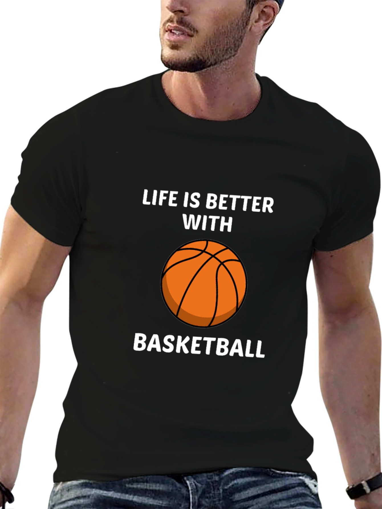 Black Life is Better With Basketball Graphic T-Shirt view 6
