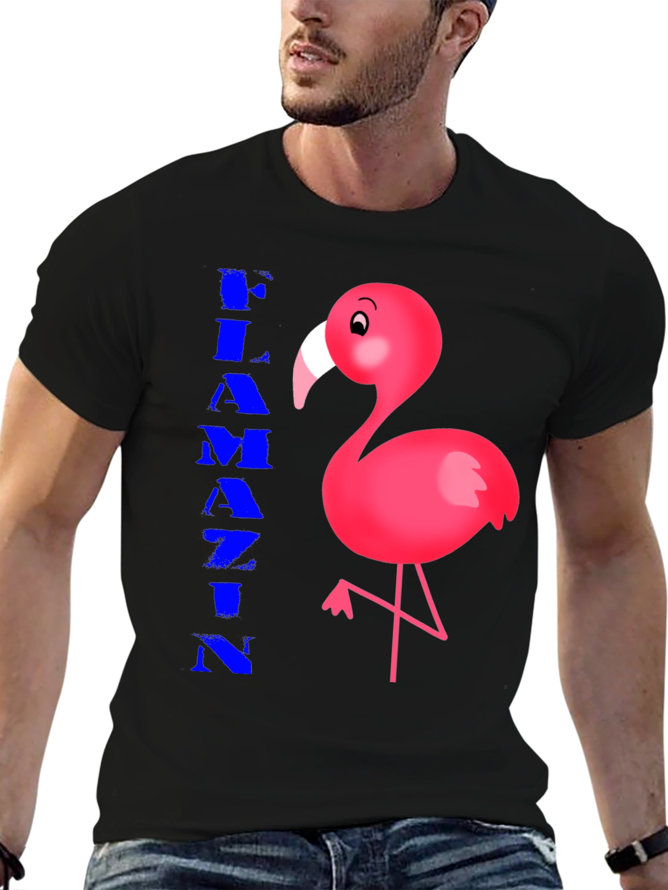 Black Flamin' Flamingo Graphic Tee - Stylish Cotton Comfort view 6