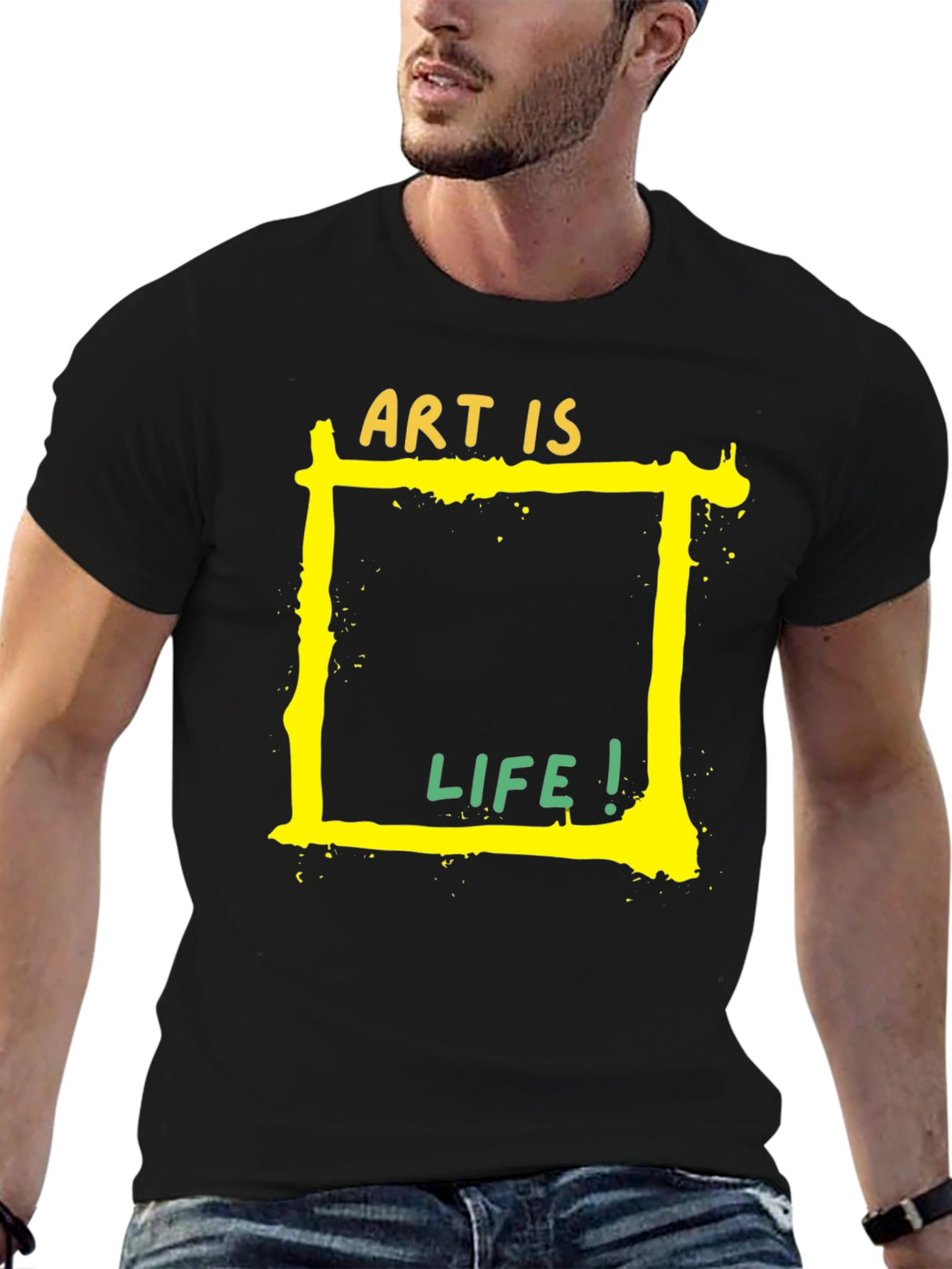 Black Art is Life Graphic Tee - Black Unisex T-Shirt view 6