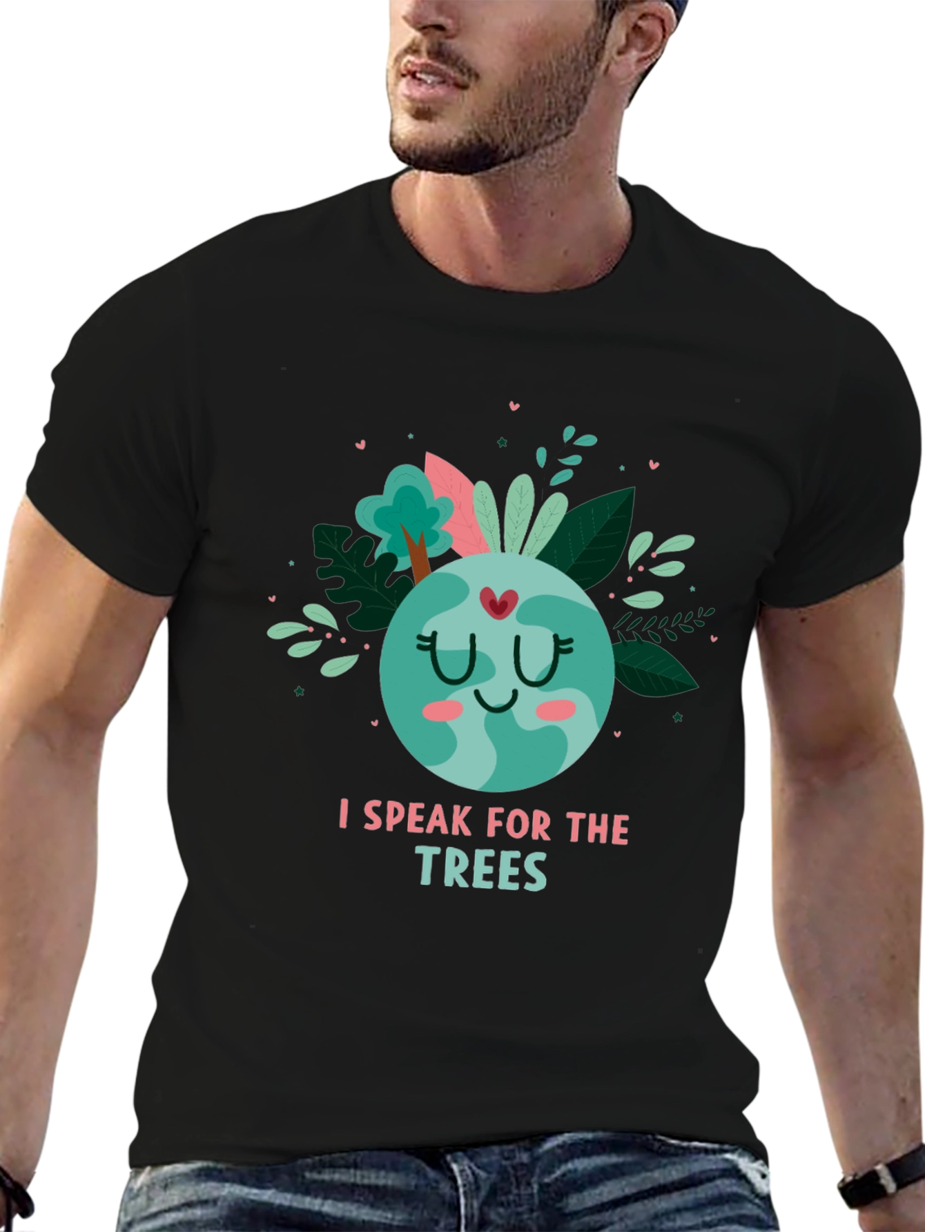 Black I Speak for the Trees Graphic Tee view 6