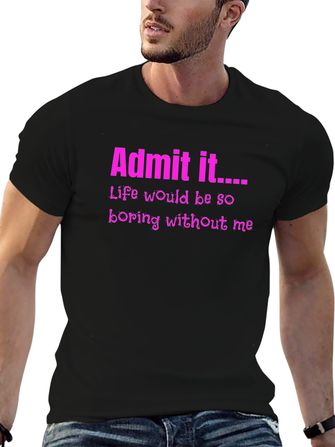 Black Admit It Funny Graphic Tee view 6