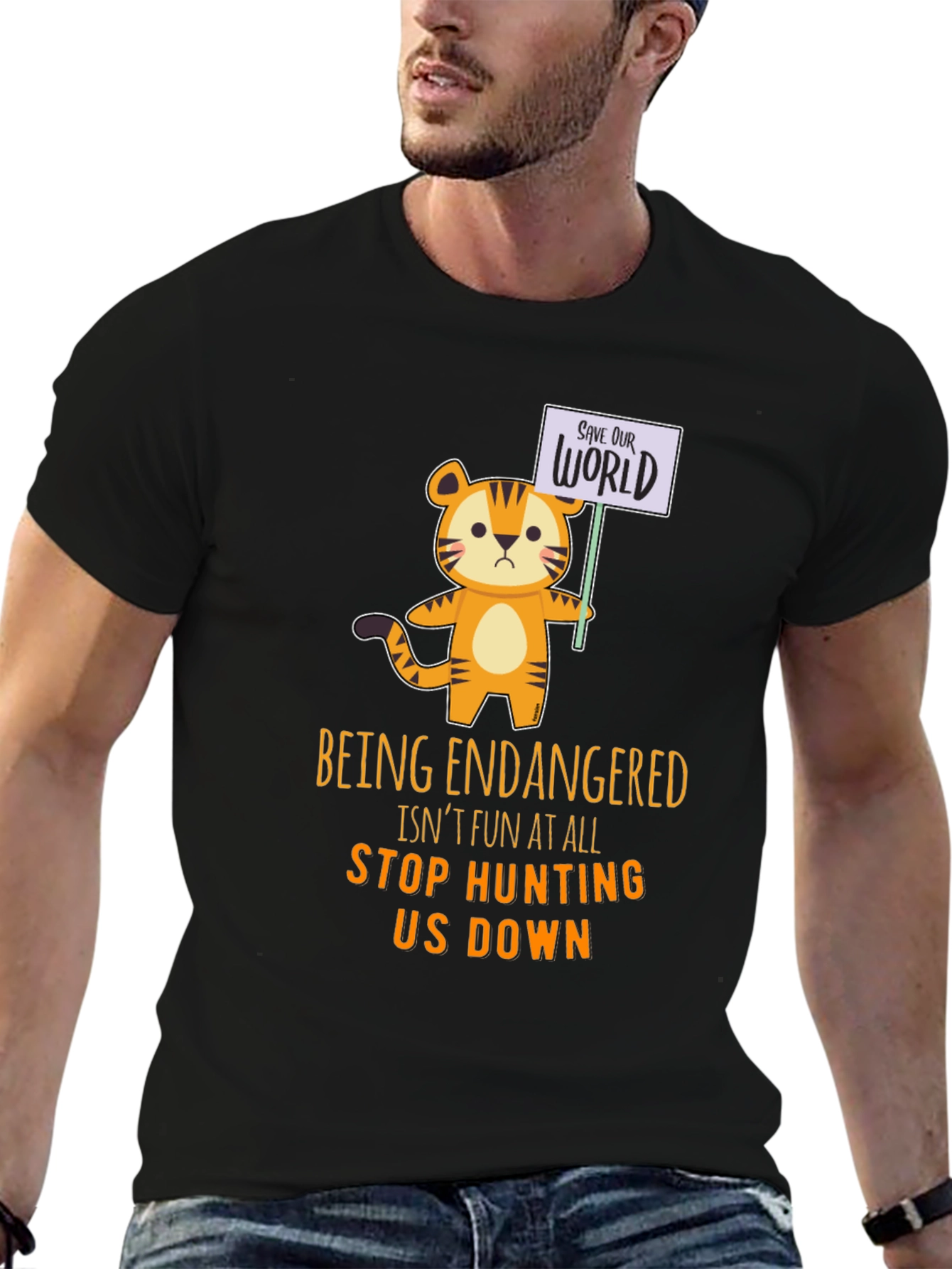 Endangered Tiger Graphic T-Shirt - Save the World - 6