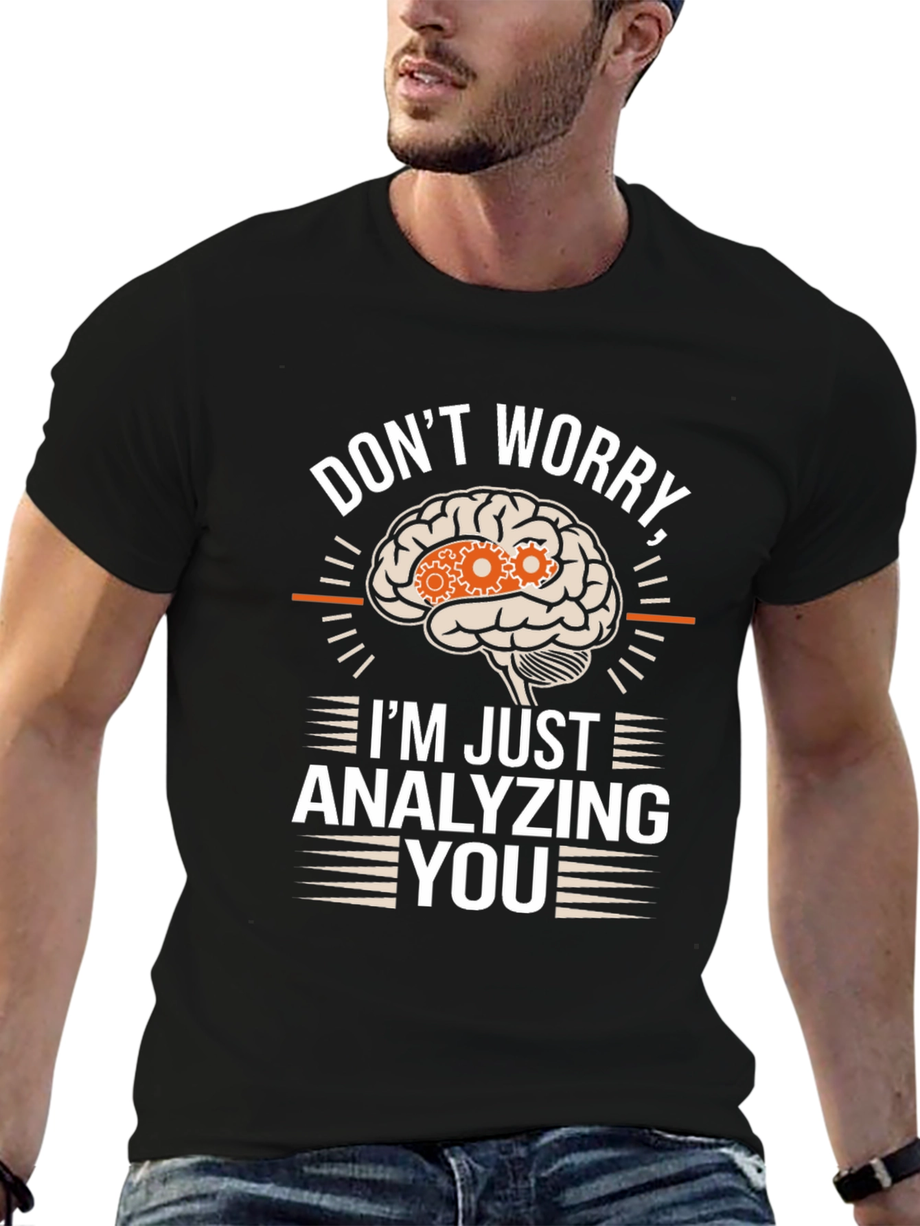 Black Don't Worry, I'm Just Analyzing You T-Shirt view 6