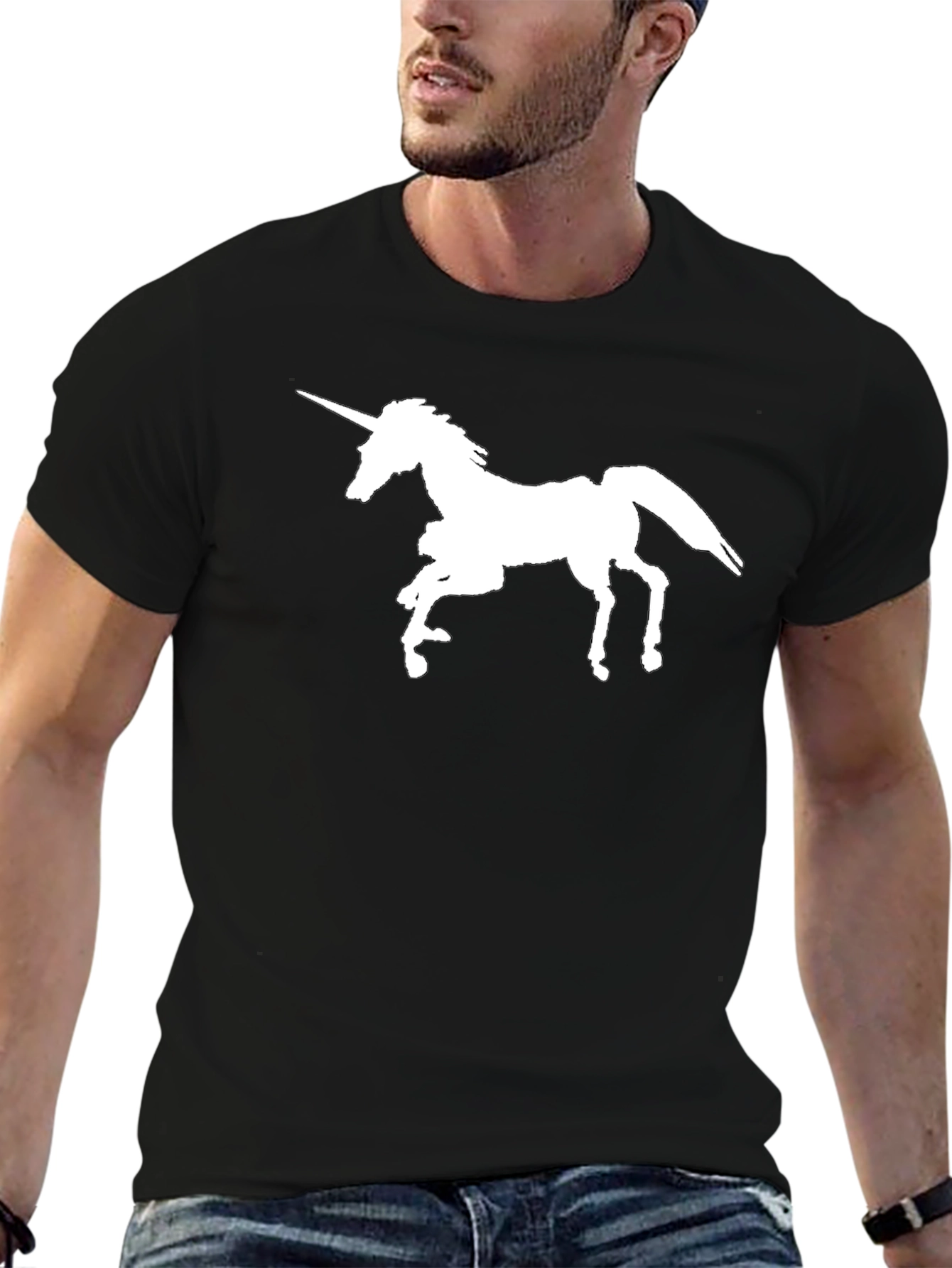Black Unicorn Graphic Tee - Classic Black Cotton view 6