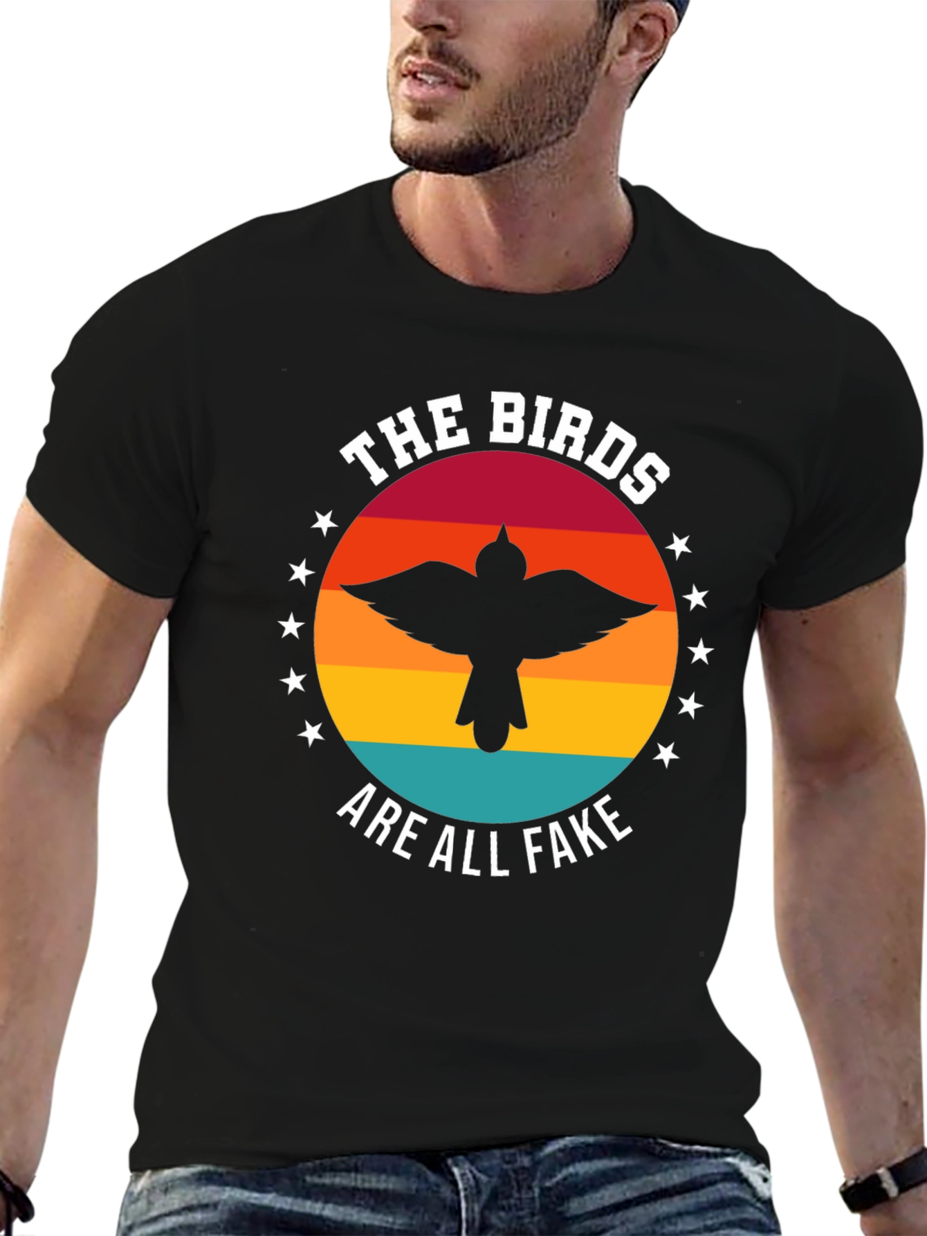 Black Birds Aren't Real Conspiracy T-Shirt view 6