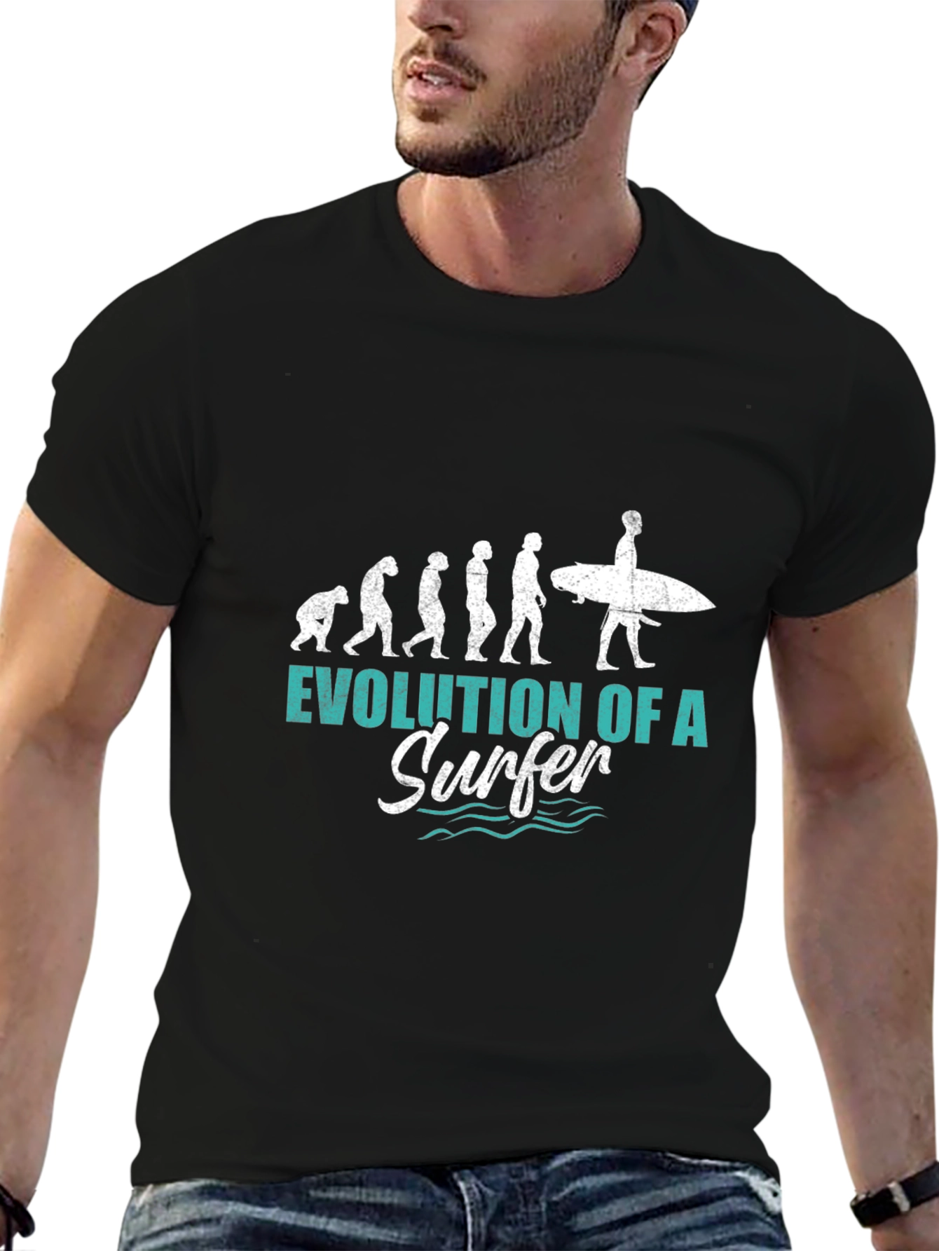Black Evolution of a Surfer T-Shirt view 6