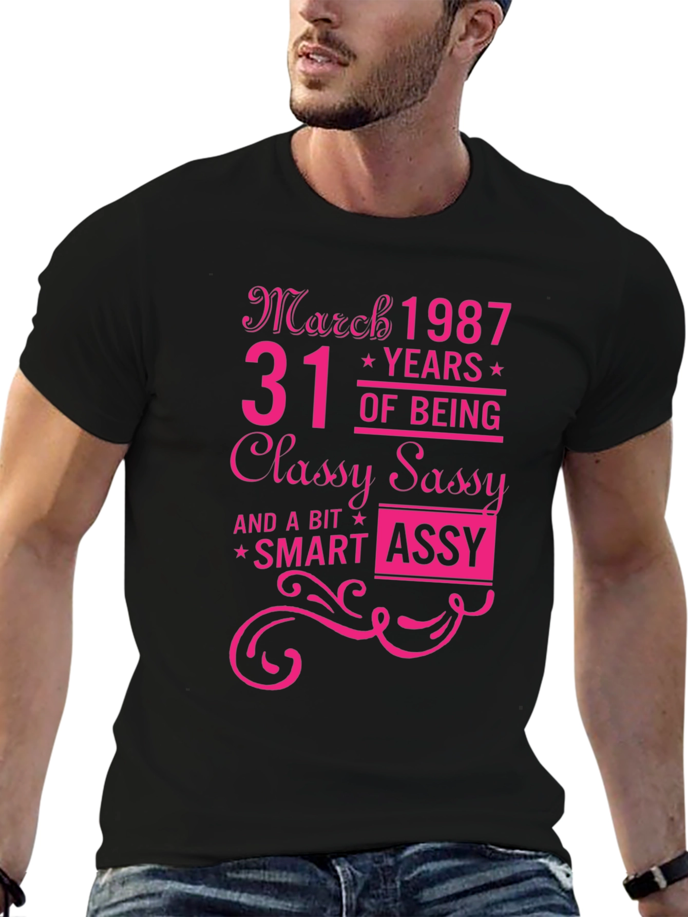 Black March 1987 Birthday Shirt view 6