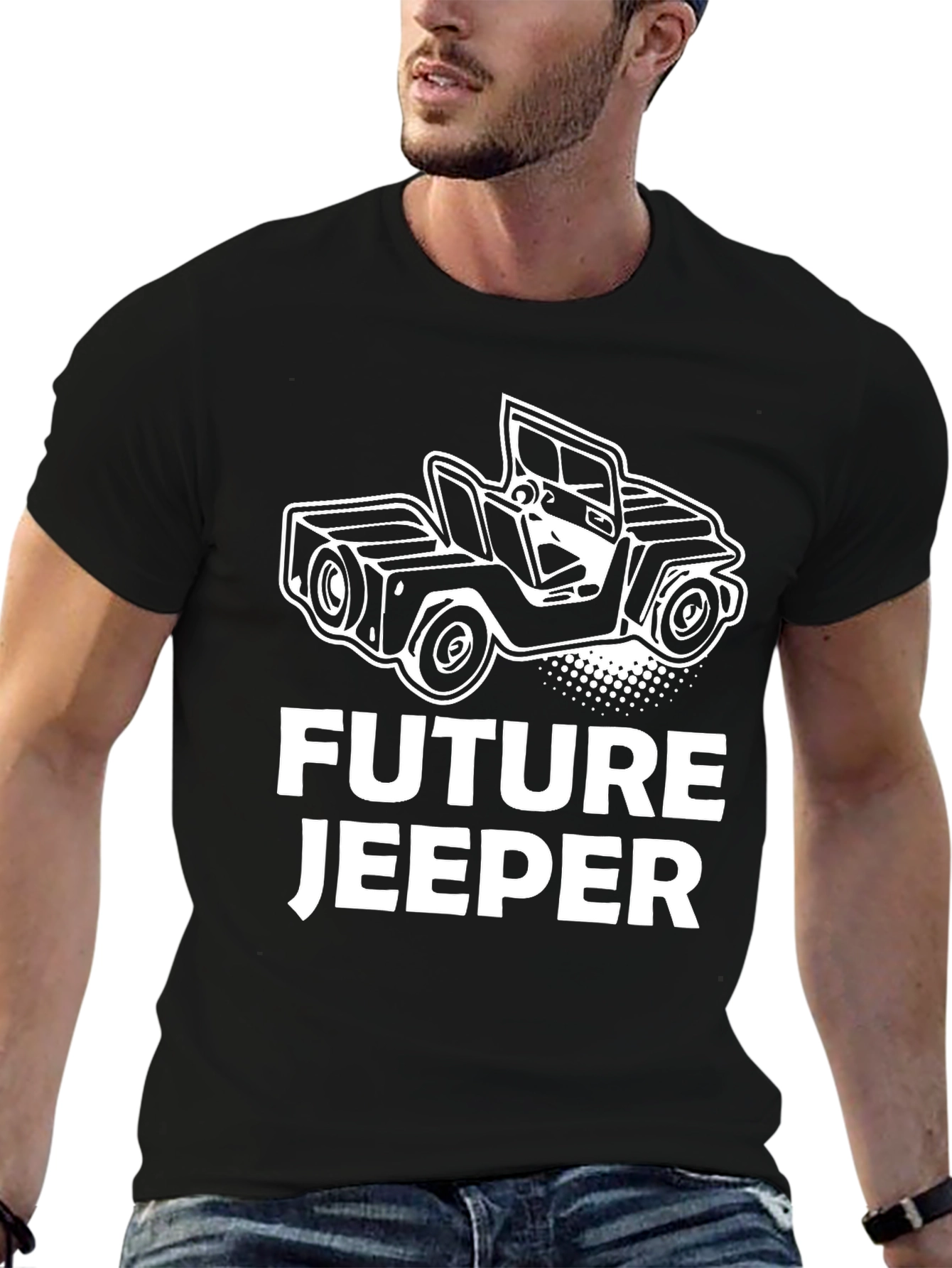 Black Future Jeeper Black T-Shirt - Car Enthusiast Apparel view 6