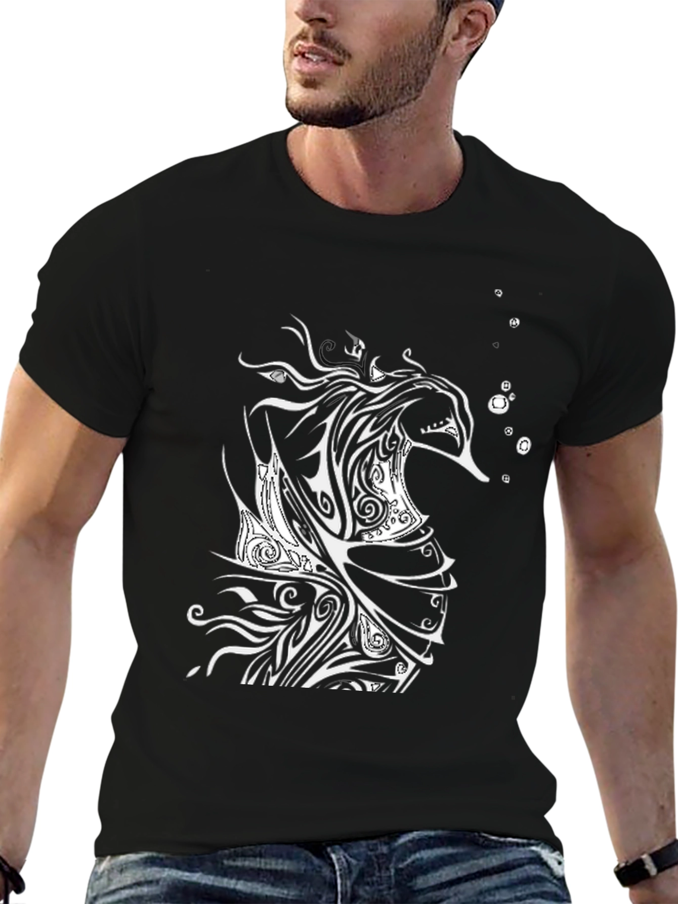 Black Black Seahorse Graphic Tee view 6