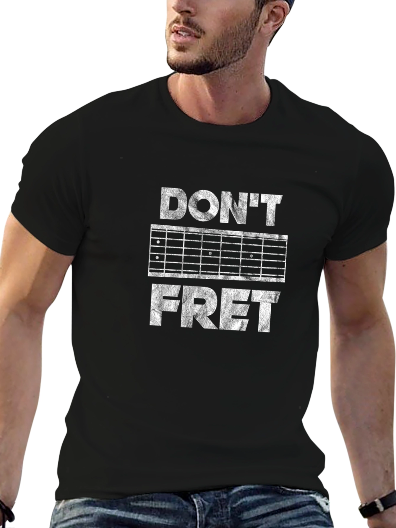 Black Don't Fret Guitar T-Shirt view 6