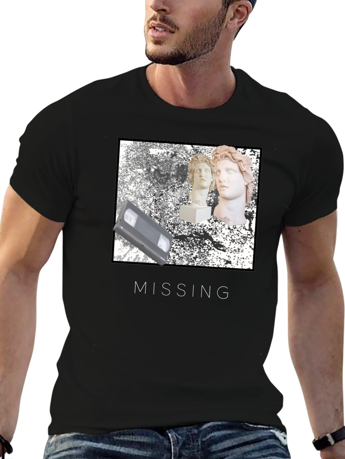 Black Missing VHS Tape T-Shirt view 6