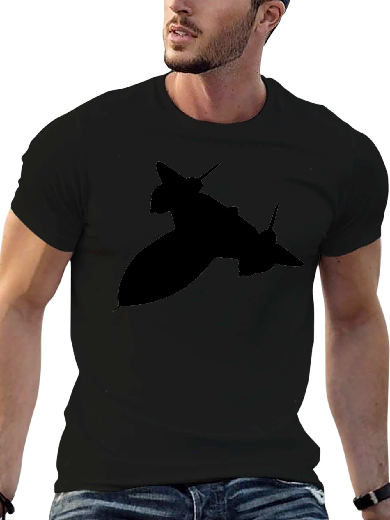 Black Stealth Jet Black T-Shirt - Aviation Enthusiast Apparel view 6