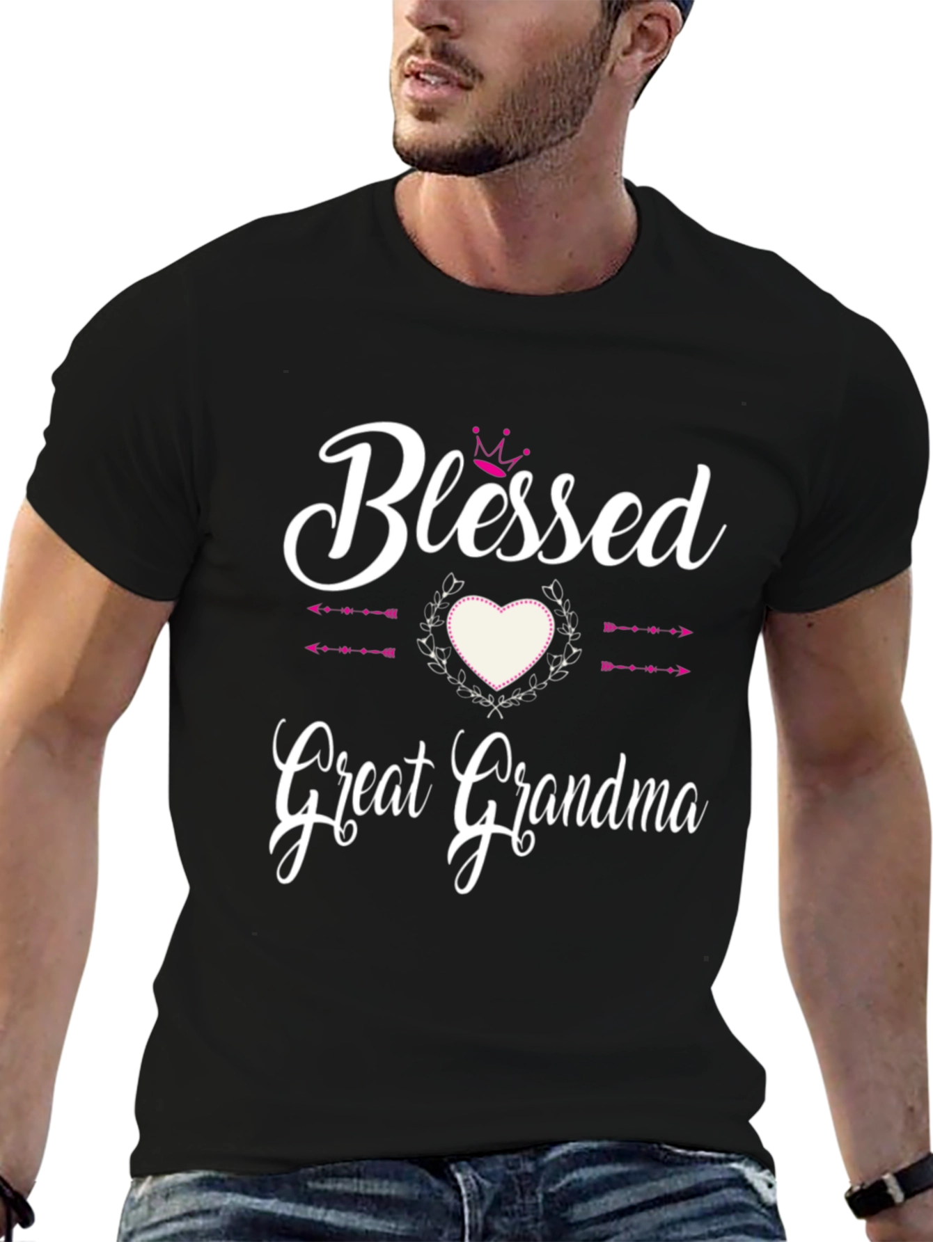 Black Blessed Great Grandma Black T-Shirt view 6