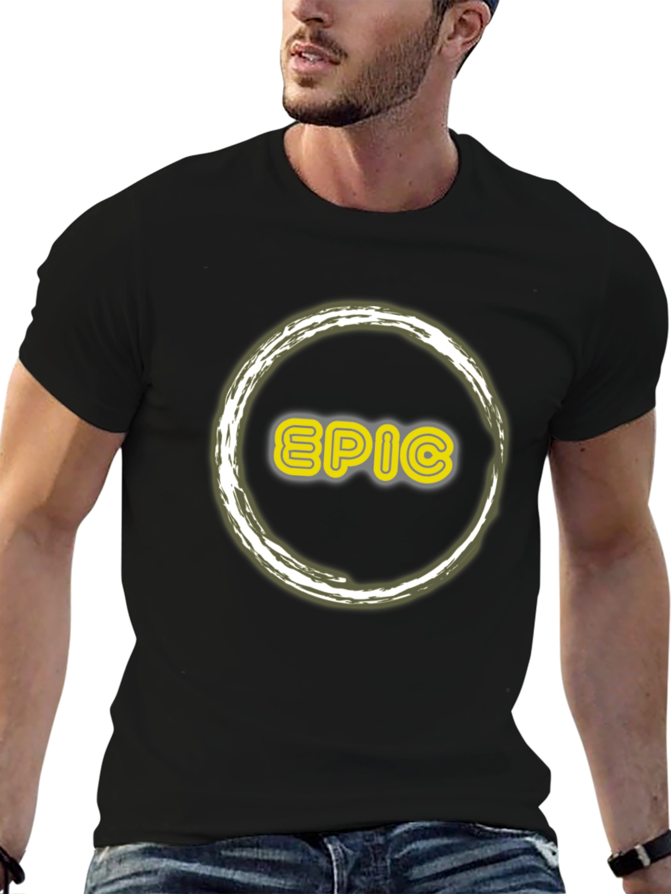 Black Epic Graphic Tee - Stylish Men's Black T-Shirt view 6