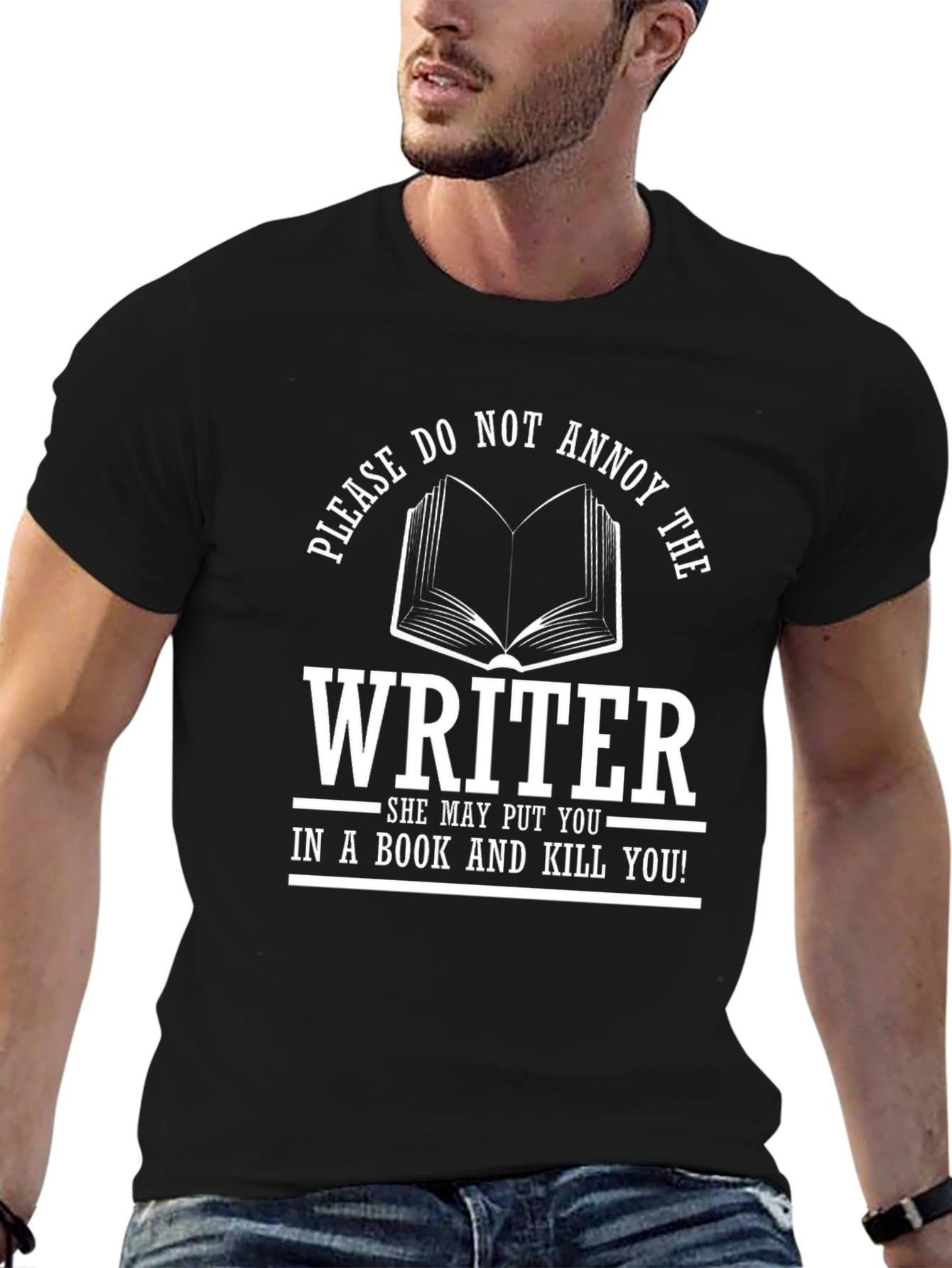 Black Writer T-Shirt - Funny Novelist Gift view 6