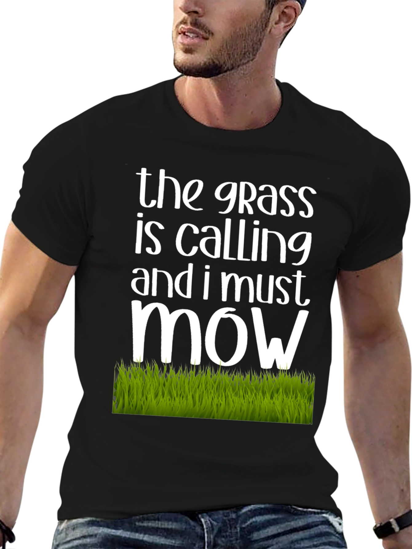 Black The Grass is Calling T-Shirt view 6