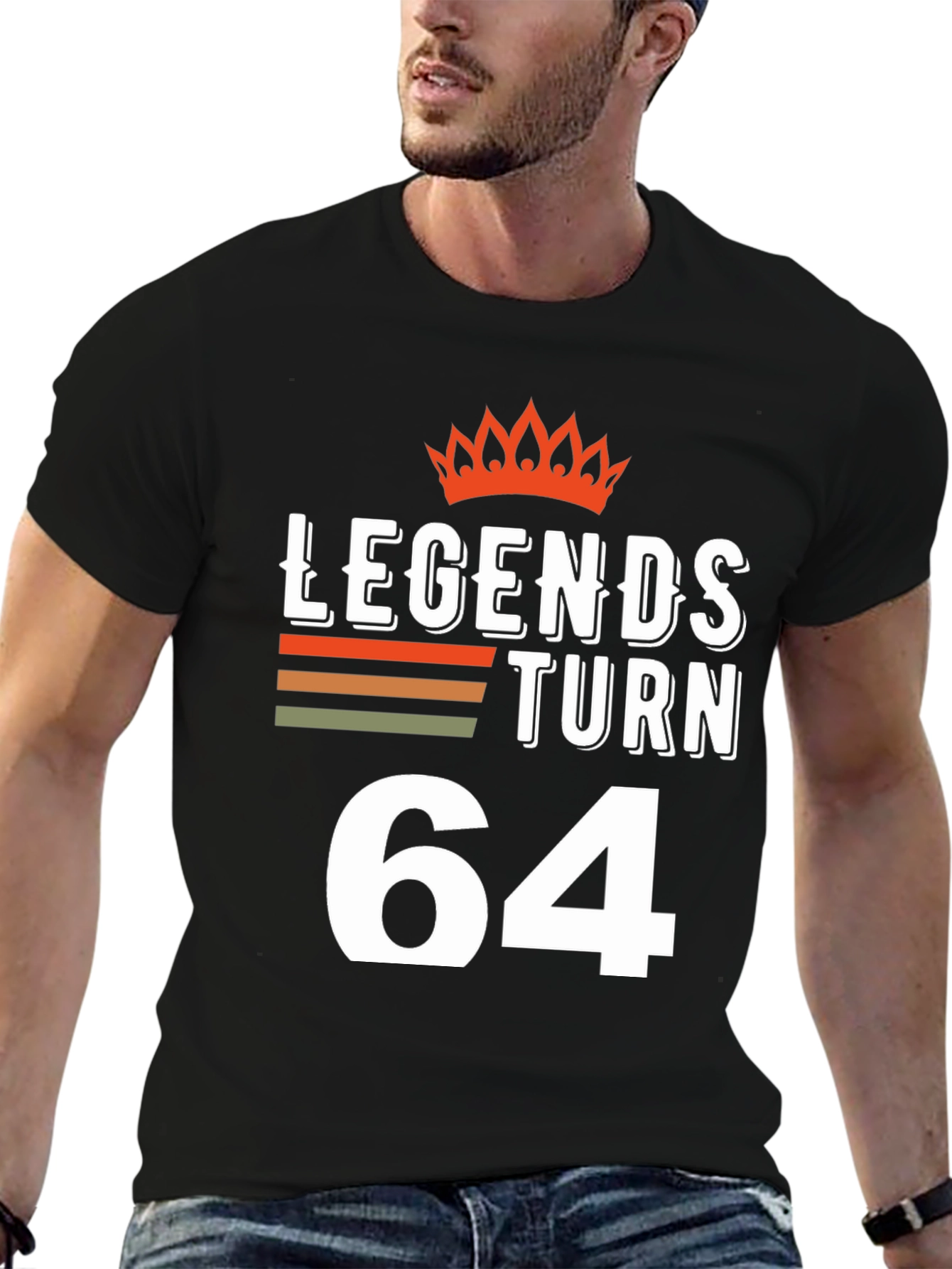Black Legends Turn 64 T-Shirt - Birthday Gift view 6