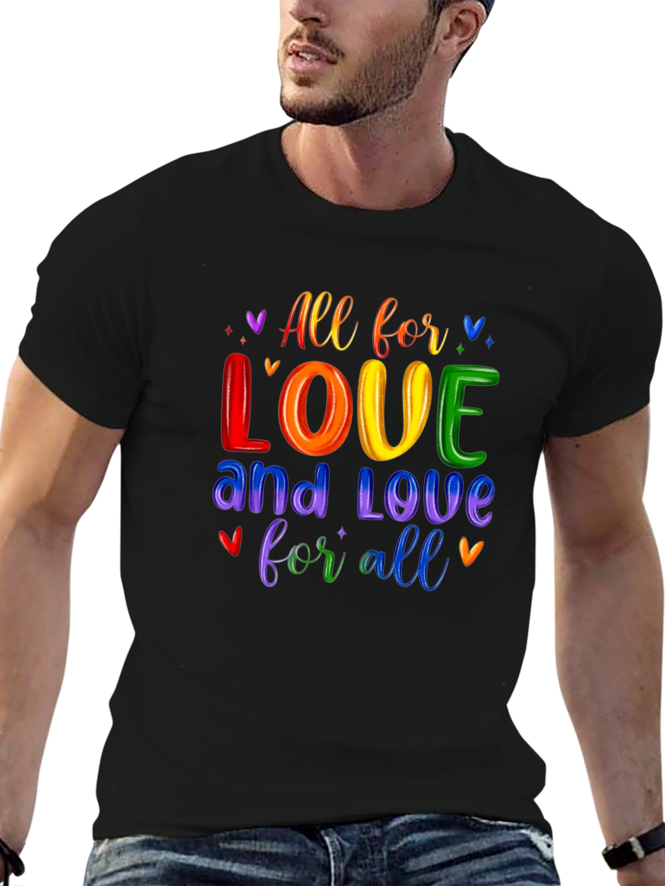 Black Love For All Rainbow Graphic Tee view 6
