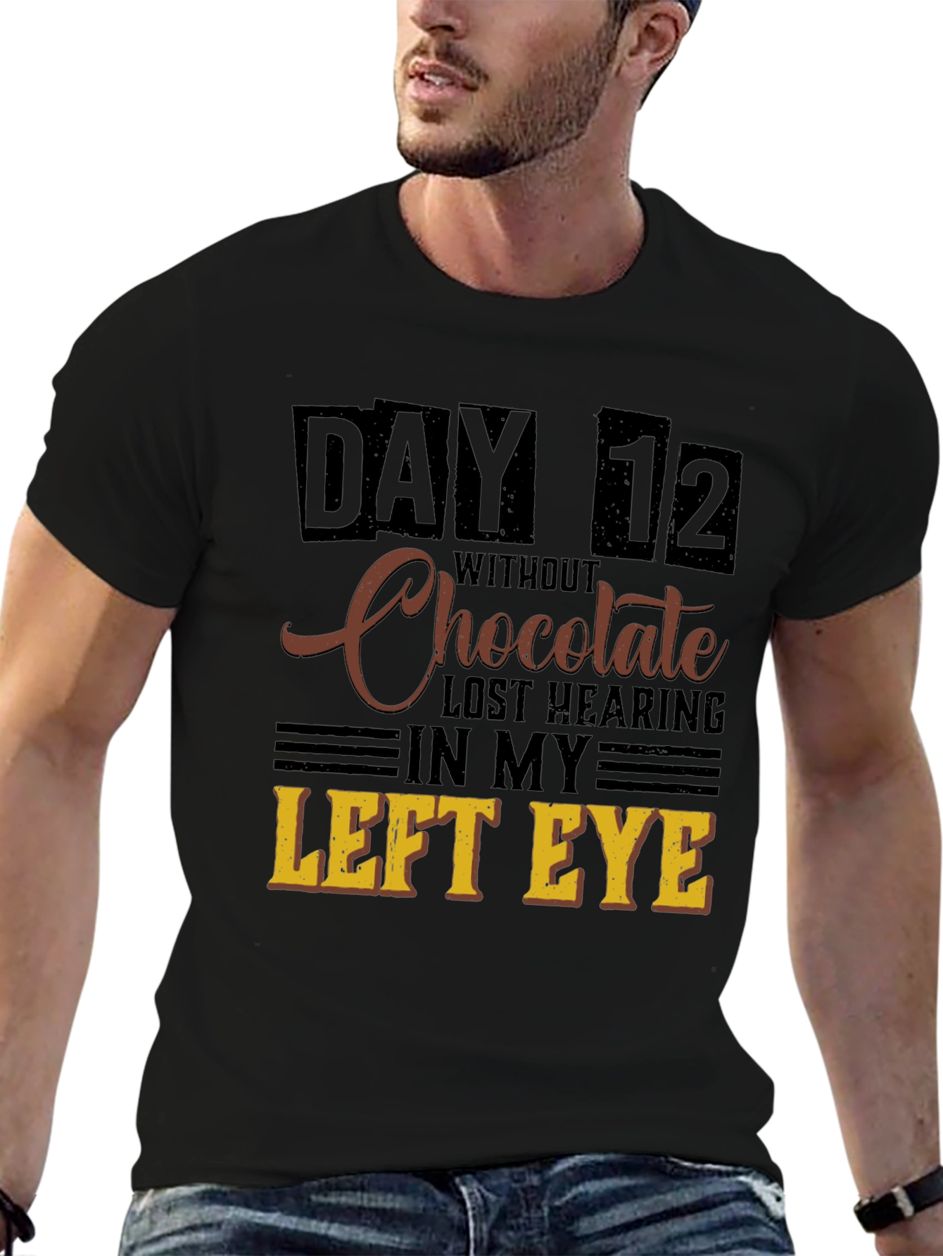 Black Funny Chocolate Withdrawal T-Shirt view 6