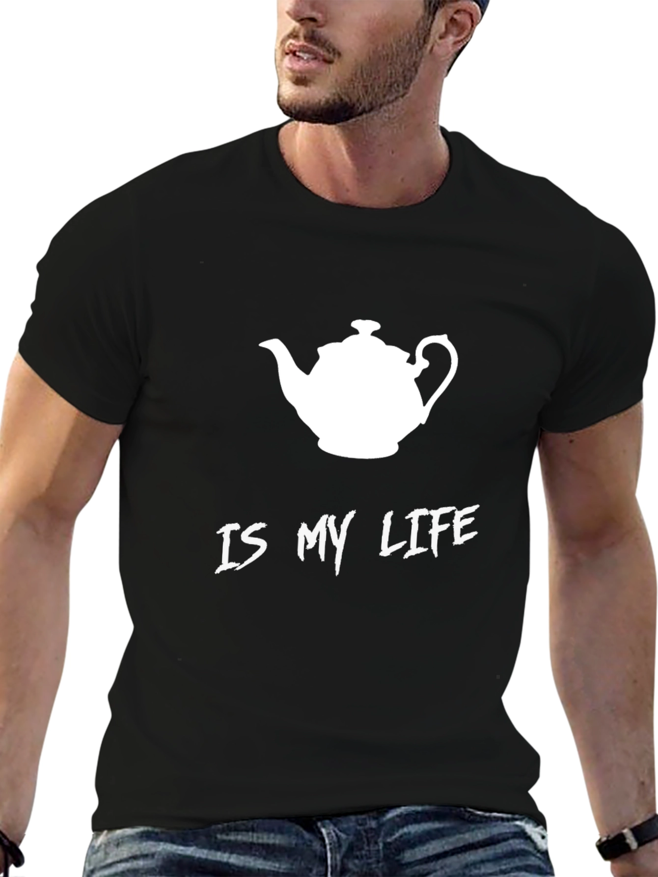 Black Tea is My Life T-Shirt - Black Cotton Tee view 6