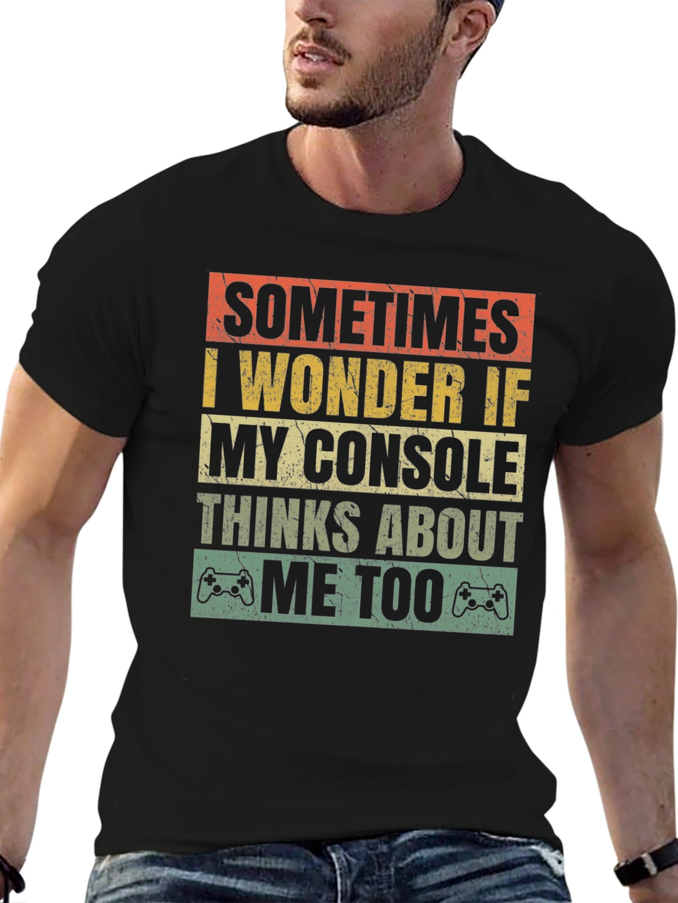 Black Gamer Console Humor T-Shirt view 6