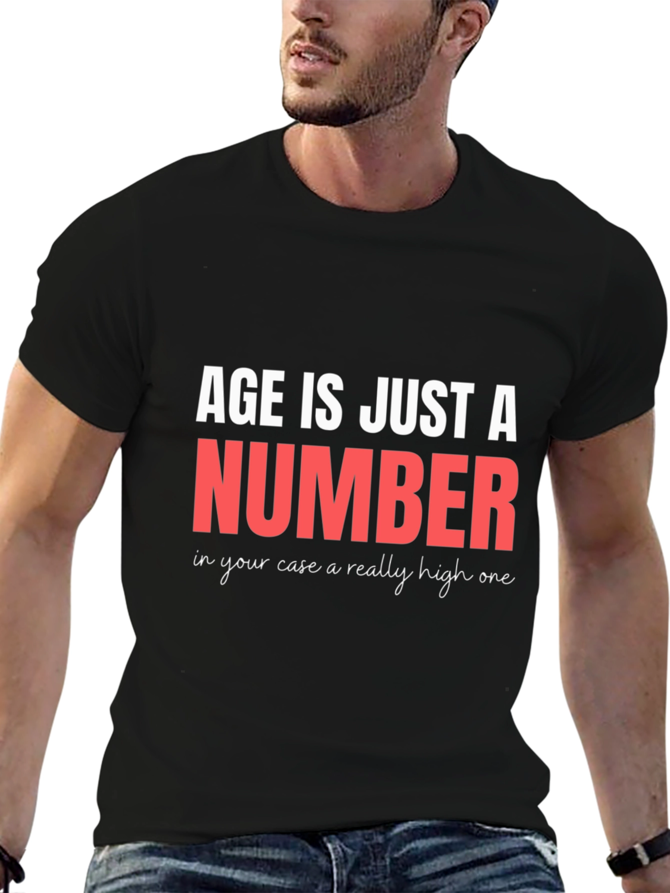Black Funny Age is Just a Number T-Shirt view 6